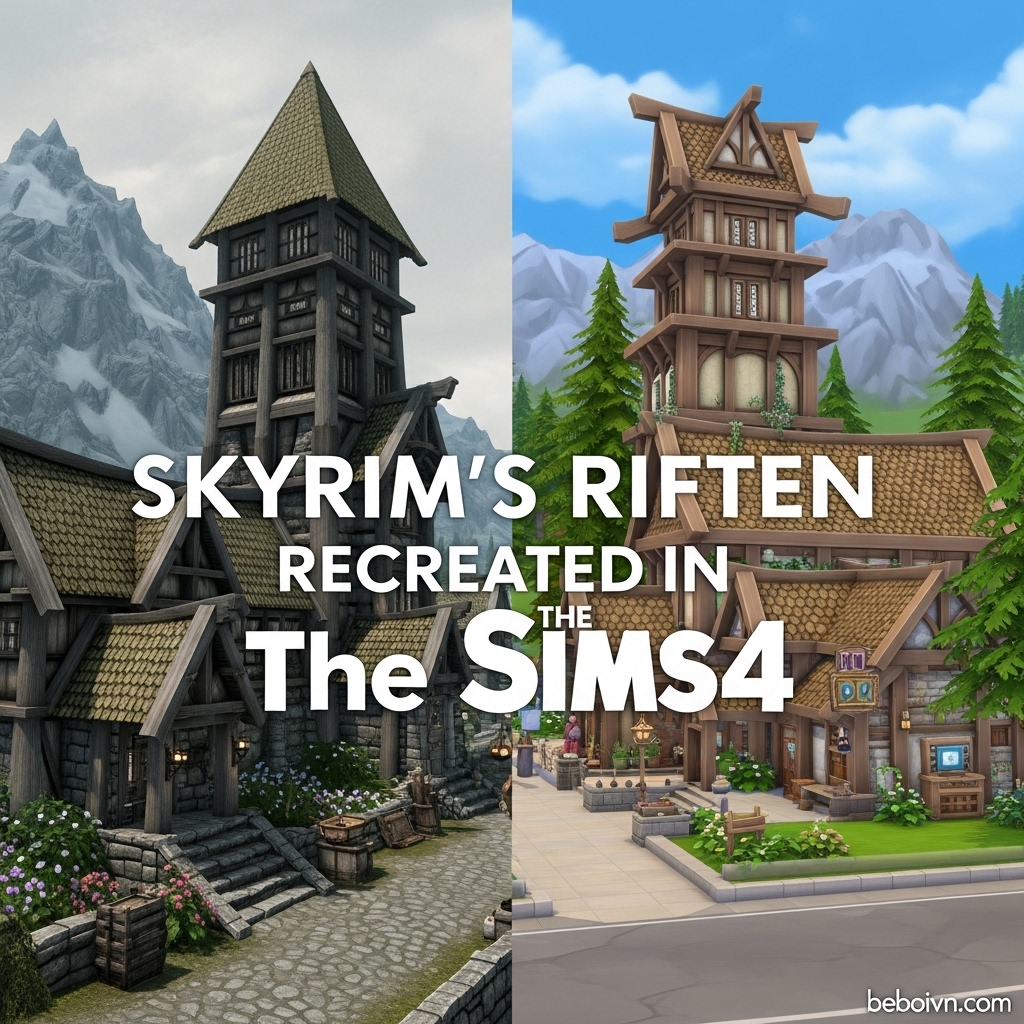 Skyrim's Riften Recreated in The Sims 4