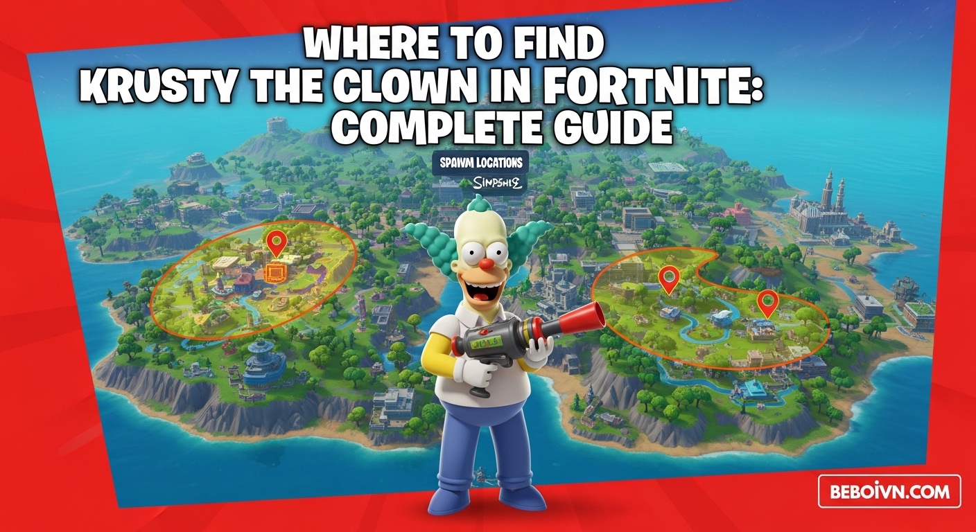 Where to Find Krusty the Clown in Fortnite Simpsons
