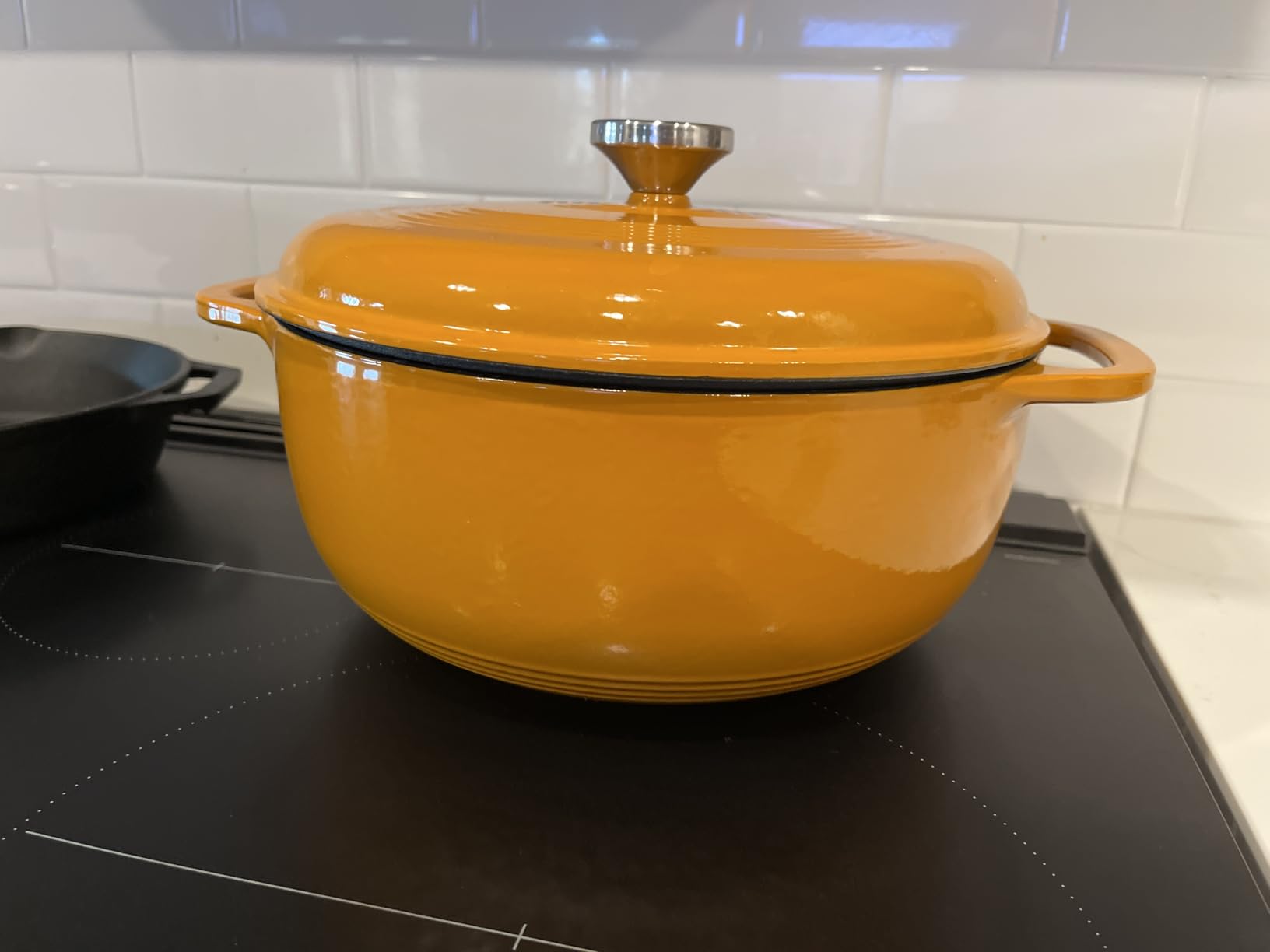 Lodge Essential Enamel Cast Iron Dutch Oven - Perfect for Bread Baking, Braising, Marinating & Slow Cooking - Features Moisture-Sealing Lid & Dual Handles - Kitchen Essentials - 6 Quarts - Caribbean Blue - Customer Photo 1