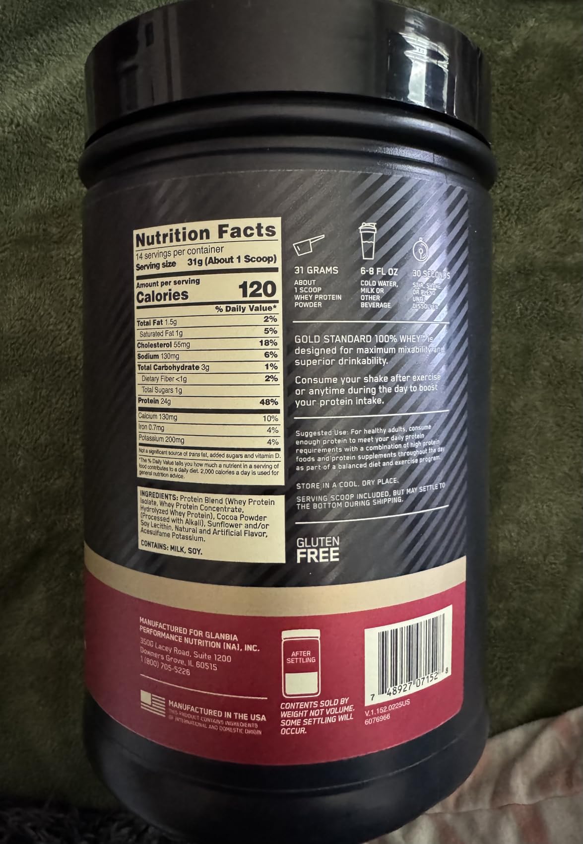 Optimum Nutrition Gold Standard 100% Whey Protein Powder, Double Rich Chocolate, 5 Pound (Packaging May Vary) customer photo 2