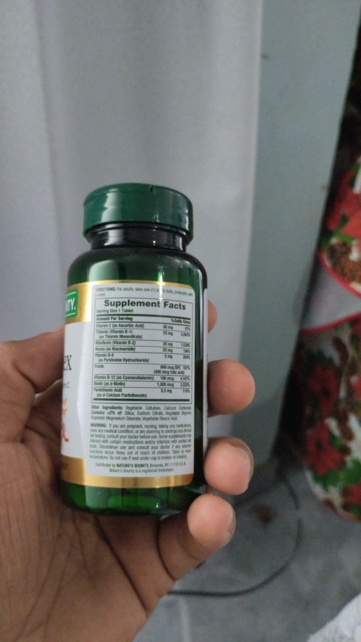 Nature's Bounty Super B Complex Vitamins with Vitamin C & Folic Acid, Vitamins for Immune & Cellular Energy Support, 150 Tablets customer photo 1