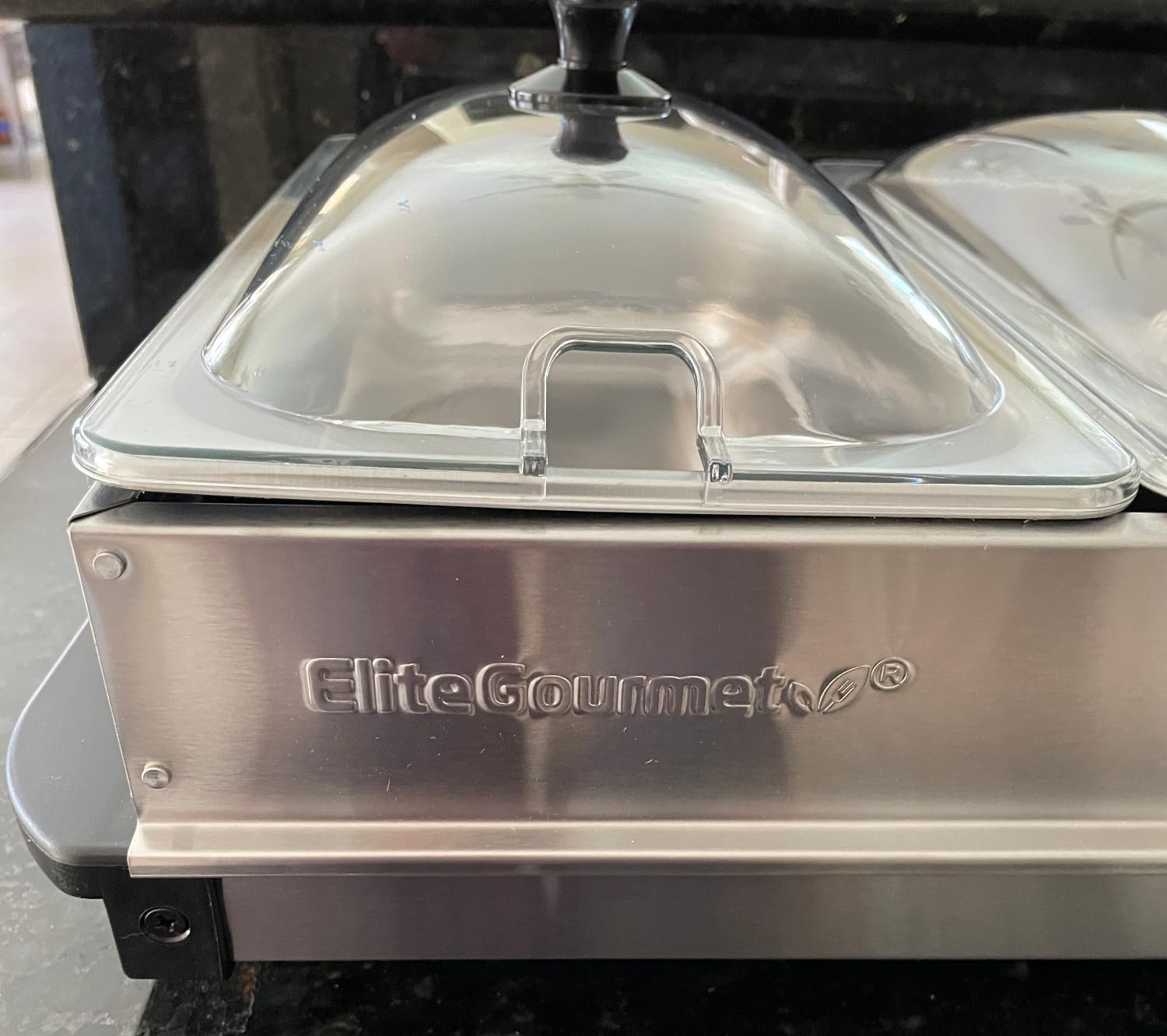 Elite Gourmet EWM-6171 Triple 3 x 2.5 Qt. Trays, Buffet Server, Food Warmer Temperature Control, Clear Slotted Lids, Perfect for Parties, Entertaining & Holidays, 7.5 Qt Total, Stainless Steel Customer Review Elite Gourmet EWM-6171 Triple 3 x 2.5 Qt. Trays, Buffet Server, Food Warmer Temperature Control, Clear Slotted Lids, Perfect for Parties, Entertaining & Holidays, 7.5 Qt Total, Stainless Steel - Customer Photo 1