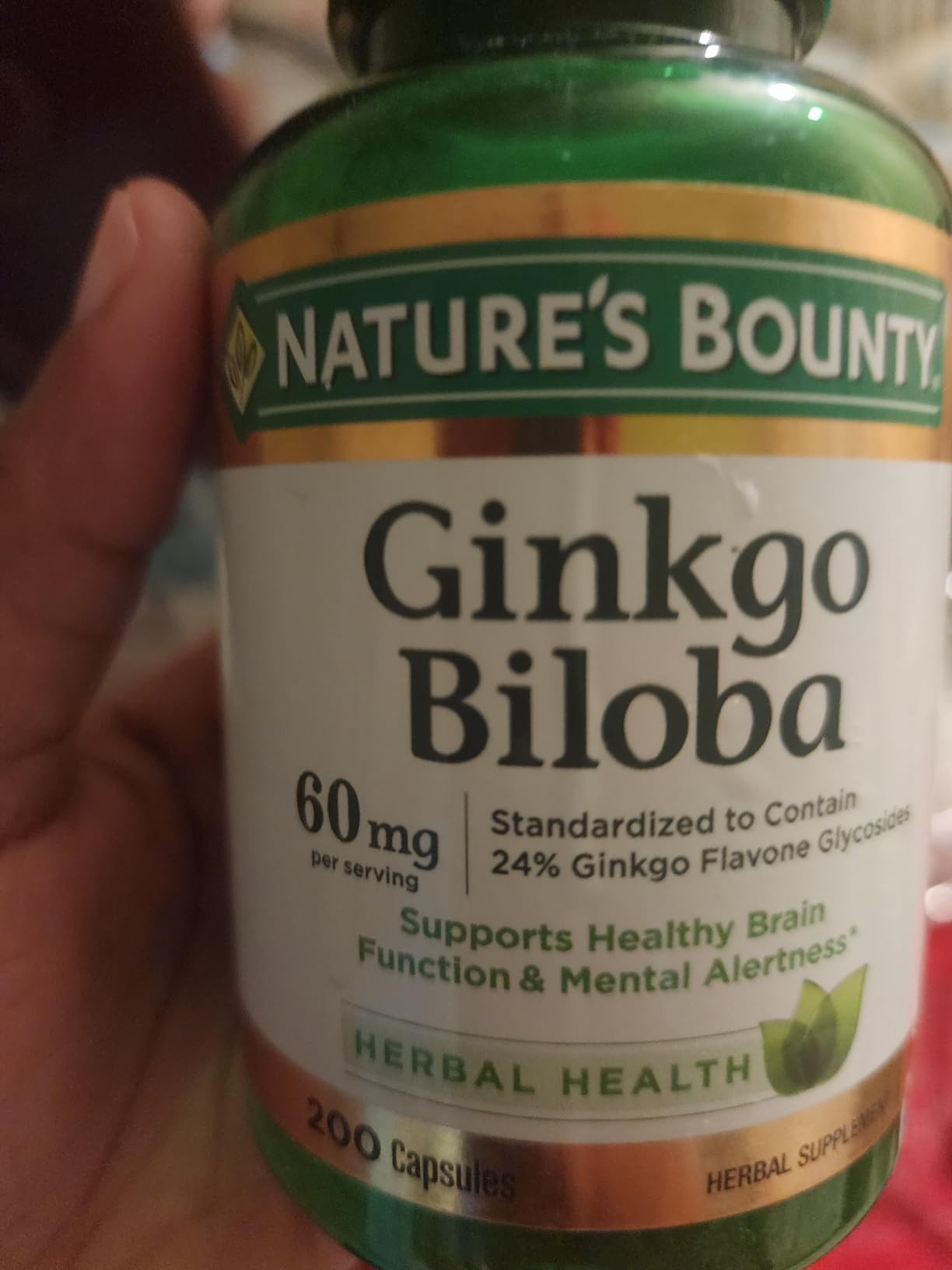 Nature's Bounty Ginkgo Biloba, Supports Healthy Brain Function, Herbal Supplement, 60 Mg, 200 Capsules customer photo 1