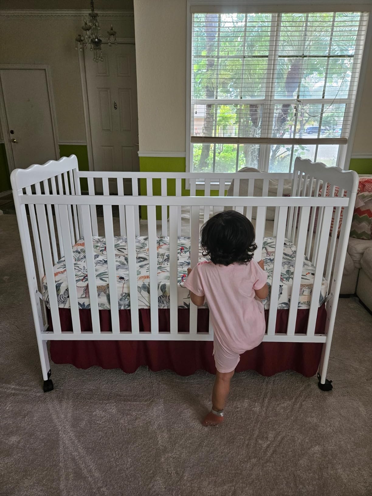 Dream On Me Carson Classic 3-in-1 Convertible Full-Size Baby Crib in Natural, GreenGuard Gold & BSA, 4 Mattress Heights, Converts to Day & Toddler Bed, Locking Wheels, Classic Nursery Design customer photo 2