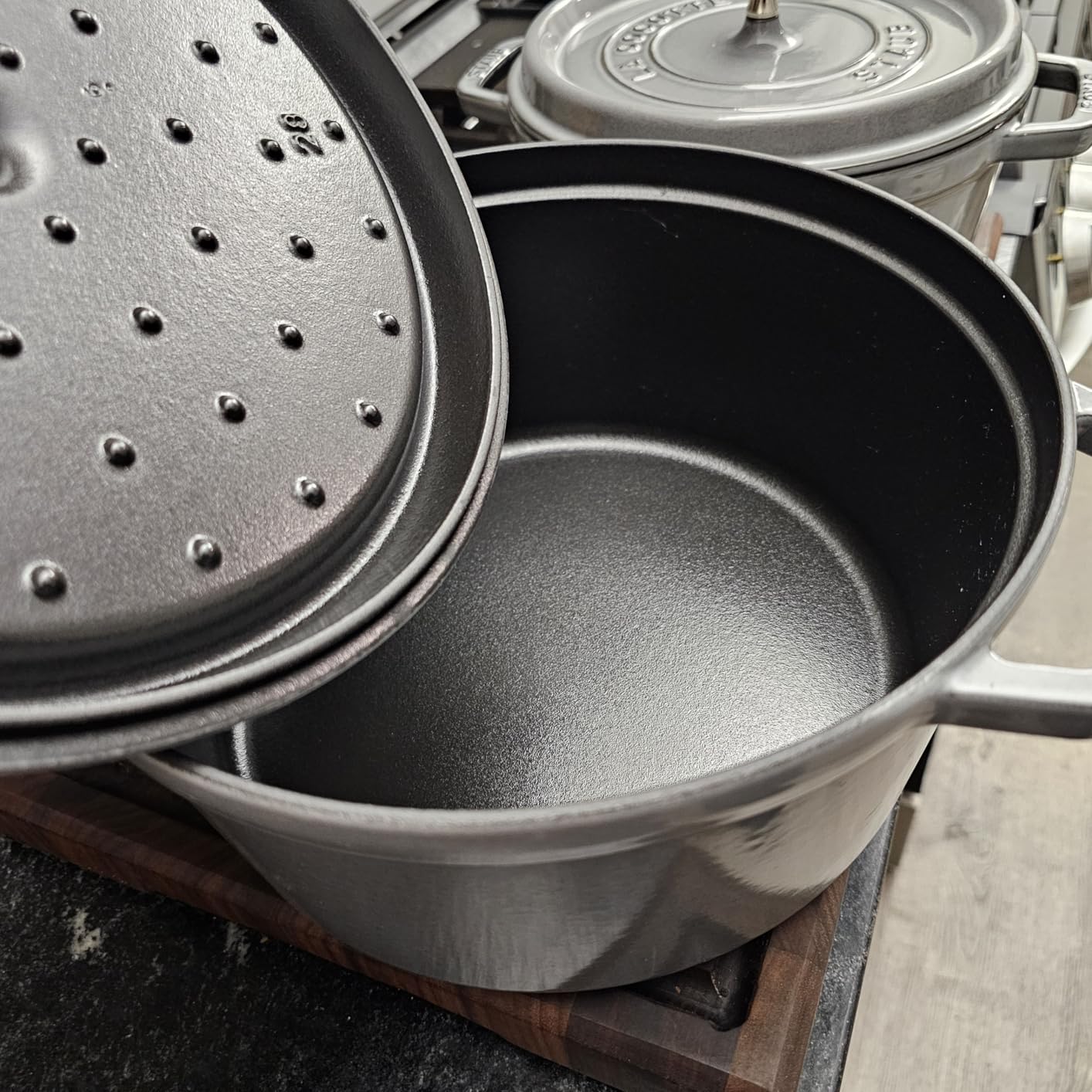 Staub Cast Iron Dutch Oven 4-qt Round Cocotte, Made in France, Serves 3-4, Cherry - Customer Photo 5