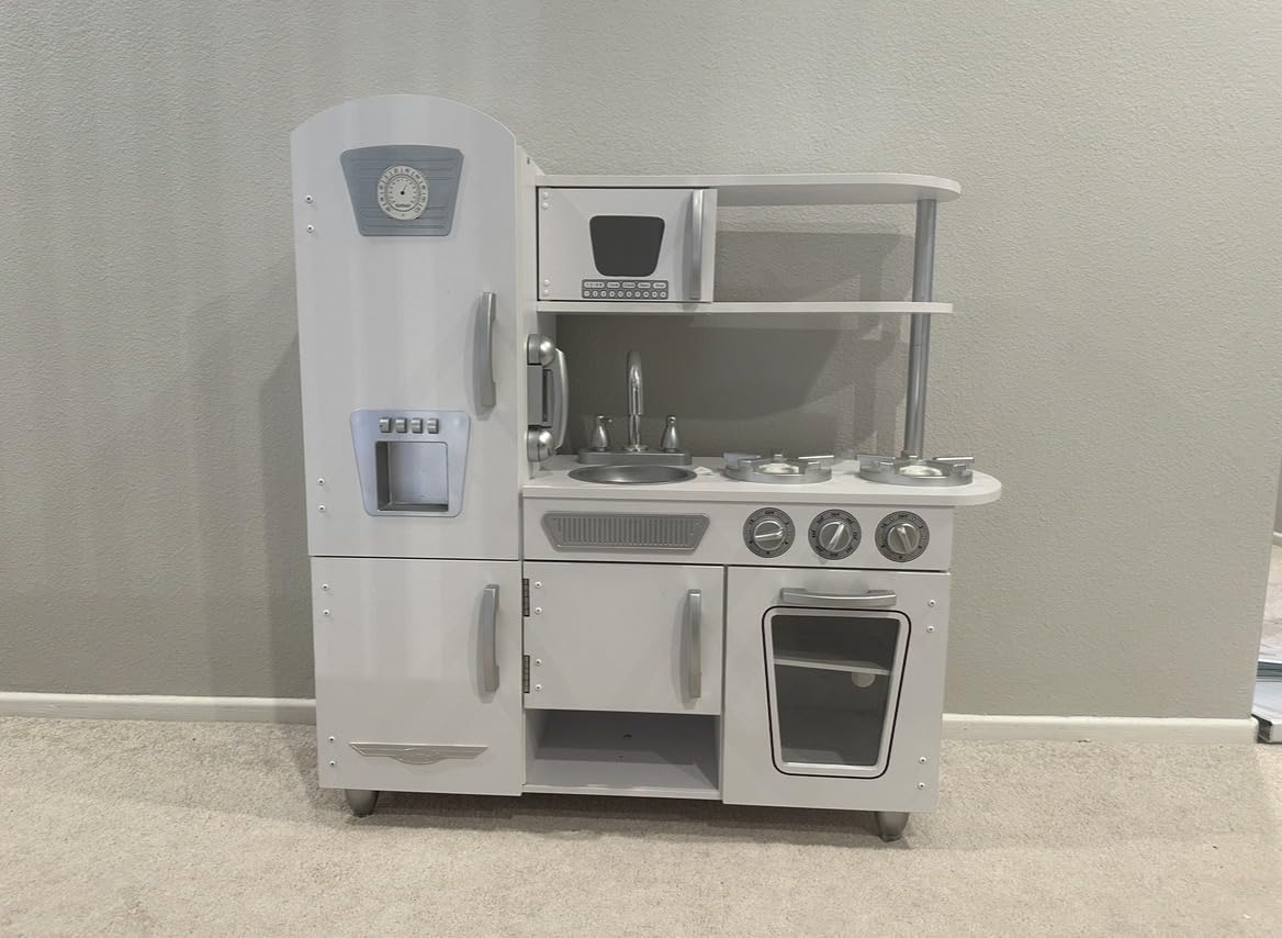 KidKraft Vintage Wooden Play Kitchen with Pretend Ice Maker and Play Phone, White Customer Review KidKraft Vintage Wooden Play Kitchen with Pretend Ice Maker and Play Phone, White - Customer Photo 4