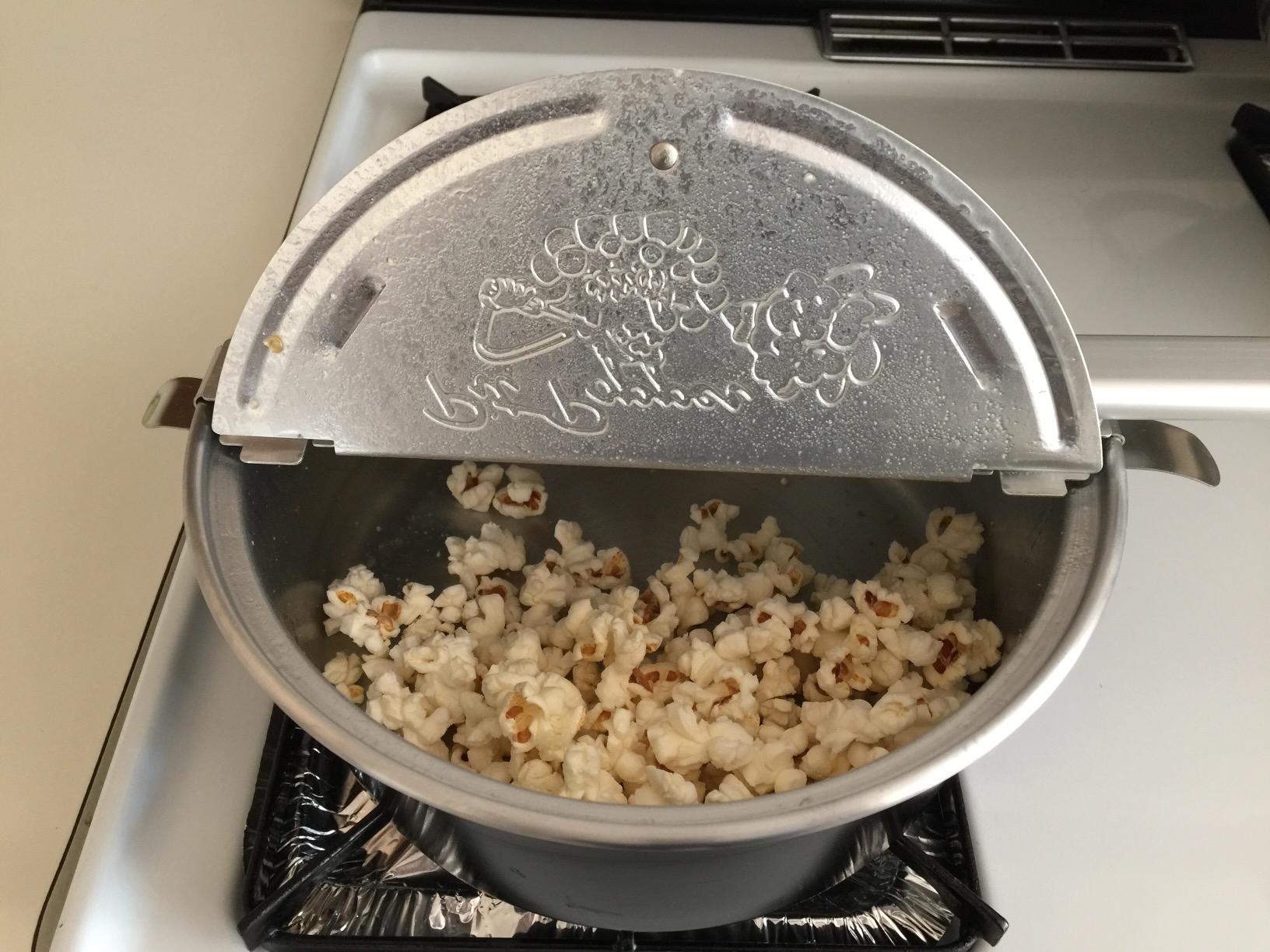 Campfire Popcorn Popper - Old Fashioned Popcorn Maker with Telescoping Handle - Camping Gear by Great Northern Popcorn (Black) - Customer Photo 5