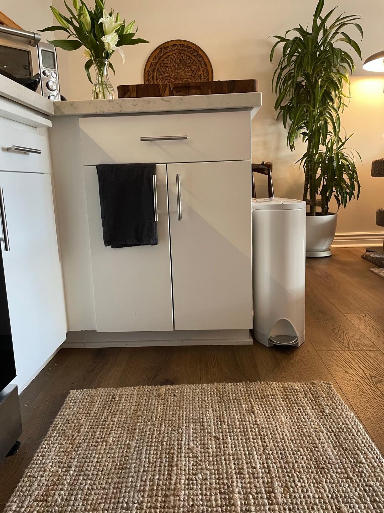 simplehuman 40 Liter / 10.6 Gallon Dual Compartment Butterfly Lid Kitchen Recycling Step Trash Can, Brushed Stainless Steel - Customer Photo 2