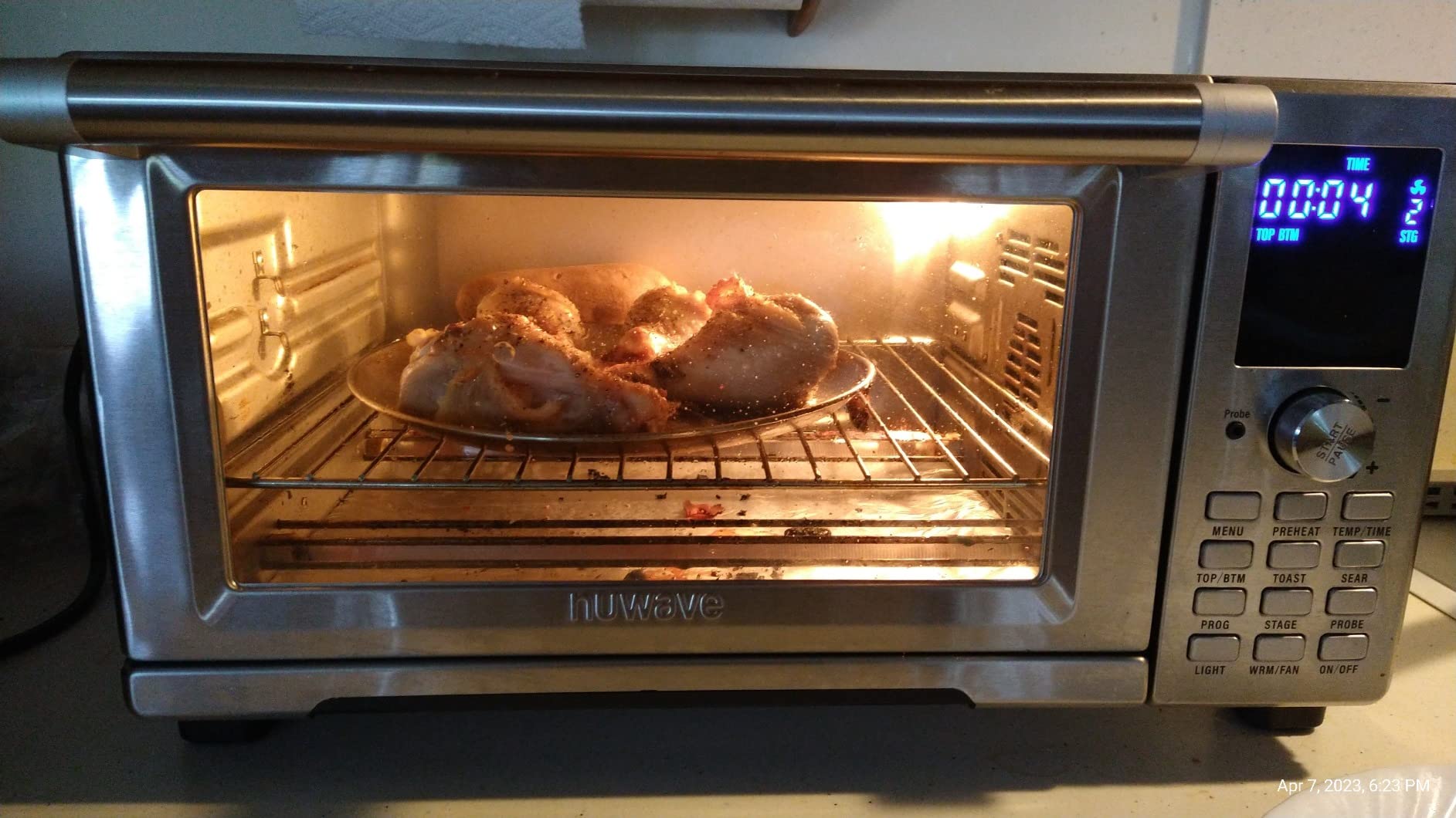 Nuwave Bravo Air Fryer Toaster Smart Oven, 12-in-1 Countertop Convection, 30-QT XL Capacity, 50°-500°F Temperature Controls, Top and Bottom Heater Adjustments 0%-100%, Brushed Stainless Steel Look - Customer Photo 2