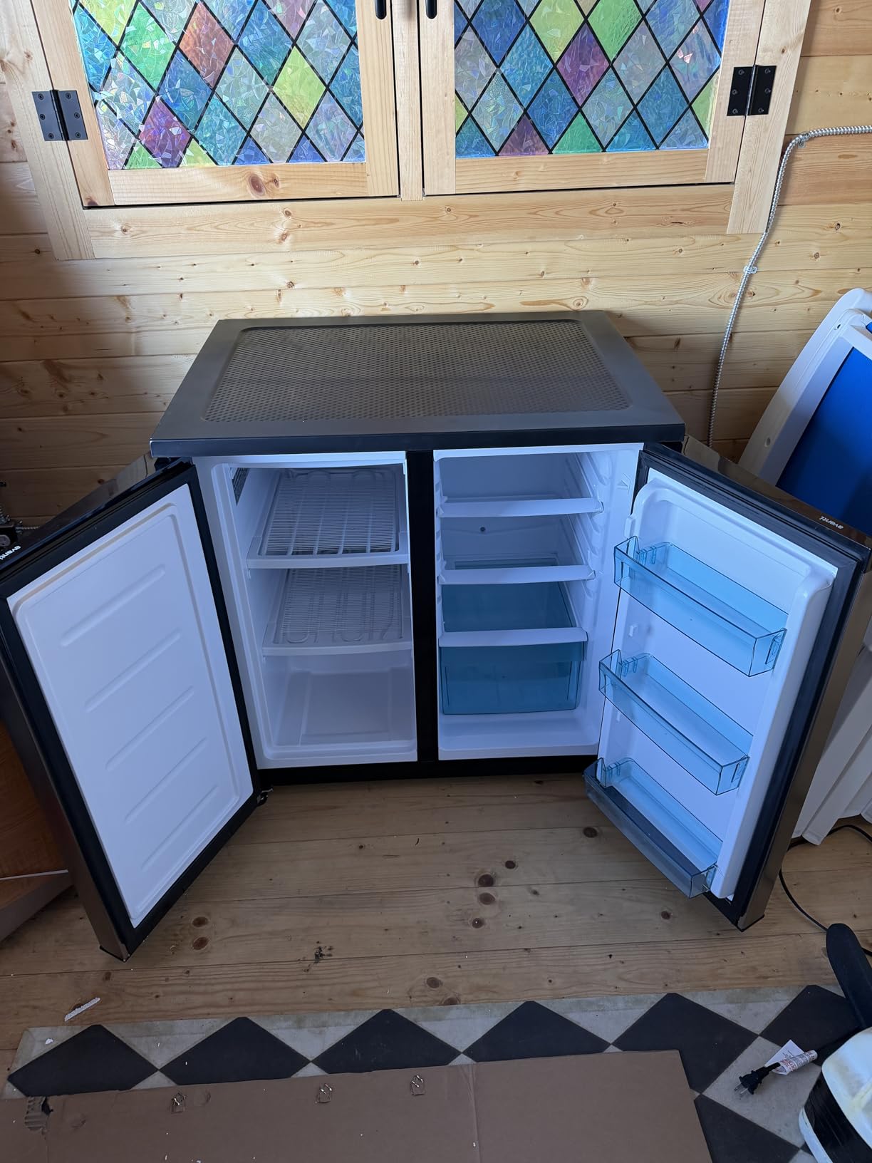 Avanti Mini Fridge Compact Side-by-Side Refrigerator with Freezer for Home Office or Dorm, Features Dual Doors Adjustable Glass Shelves and Adjustable Temperature Control, 5.5-Cu.Ft, Stainless Steel - Customer Photo 2