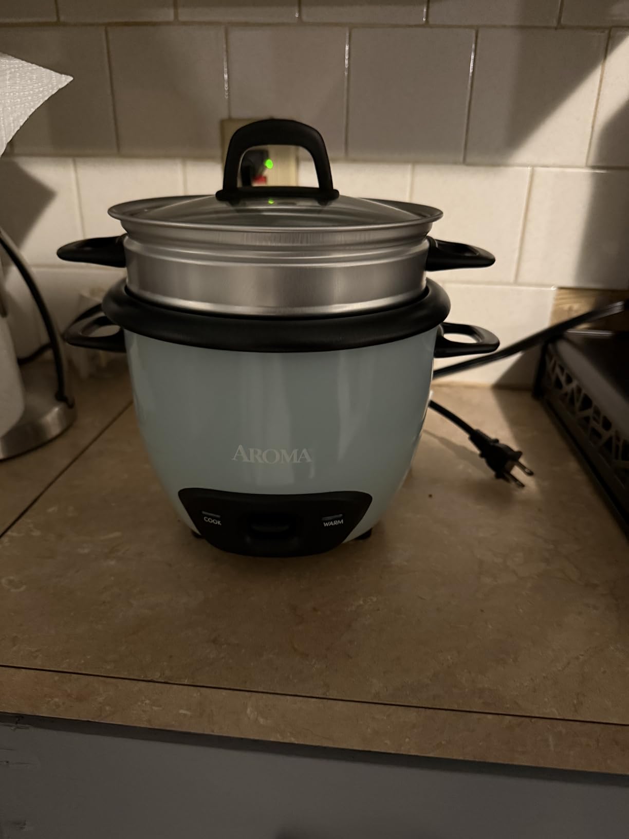 AROMA® Rice Cooker, 3-Cup (Uncooked) / 6-Cup (Cooked), Small Rice Cooker, Oatmeal Cooker, Soup Maker, Auto Keep Warm, 1.5 Qt, White, ARC-363NG - Customer Photo 2