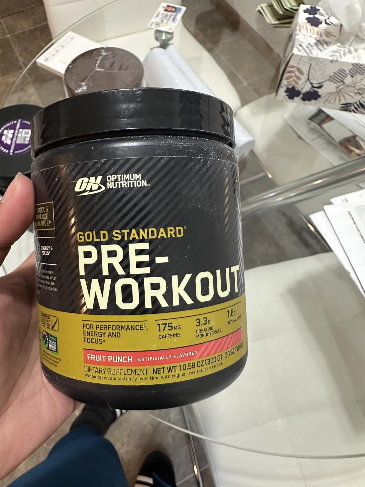 OPTIMUM NUTRITION Gold Standard Pre-Workout with Creatine, Beta-Alanine, and Caffeine for Energy, Flavor: Fruit Punch, 30 Servings customer photo 1