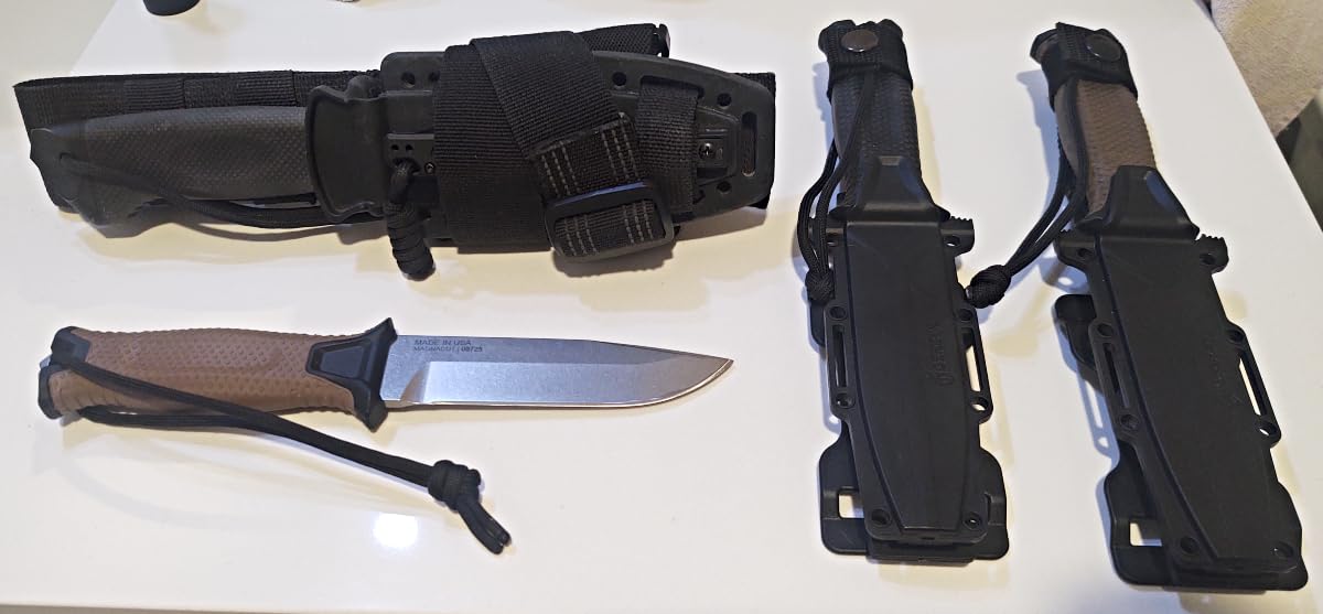 Gerber Gear StrongArm Knife - Fixed Blade - Tactical Knife for Survival Gear - Full Tang, 420HC Steel Blade - Camping Survival Knife - Made in USA - Plain edge, Coyote Brown customer photo 1