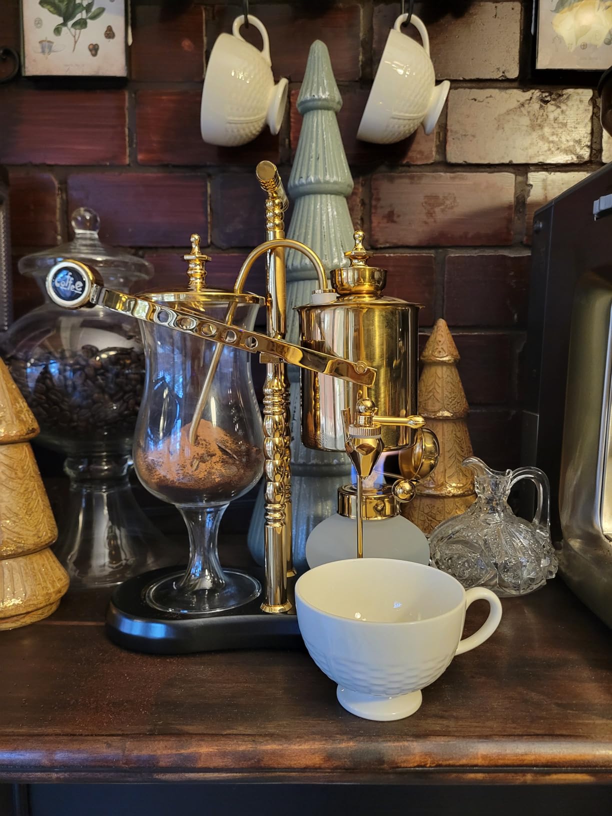 Diguo Belgian/Belgium Luxury Royal Family Balance Syphon Coffee Maker, Siphon Brewer, Elegant Design Retro-Style (Polished Rose Gold) - Customer Photo 1