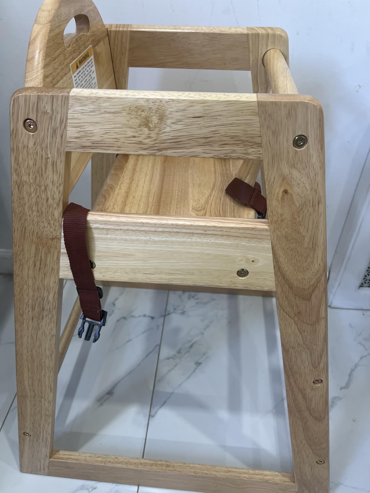 Wooden High Chair for Baby & Toddler - Restaurant-Style Stackable HighChair with Commercial Grade Solid Wood for Dining Table & Kitchen - Compact & Portable Design for Home & Restaurant Use -Natural customer photo 1