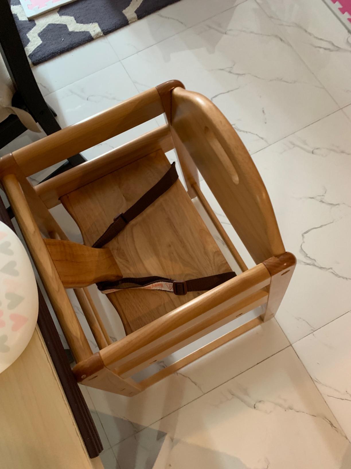 Wooden High Chair for Baby & Toddler - Restaurant-Style Stackable HighChair with Commercial Grade Solid Wood for Dining Table & Kitchen - Compact & Portable Design for Home & Restaurant Use -Natural customer photo 2