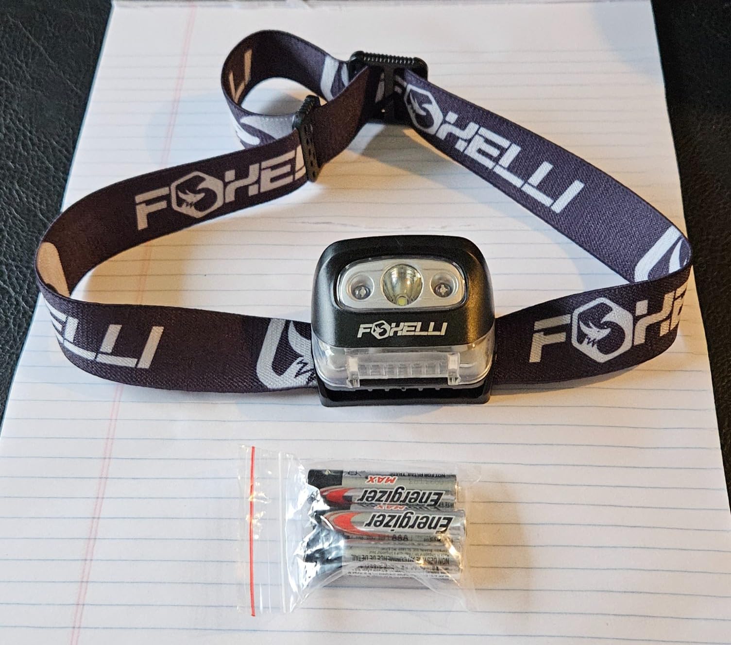 Foxelli LED Headlamp Flashlight for Adults & Kids, Running, Camping, Hiking Head Lamp with White & Red Light, Comfortable Headband, Lightweight & Waterproof, 3 AAA Batteries customer photo 2