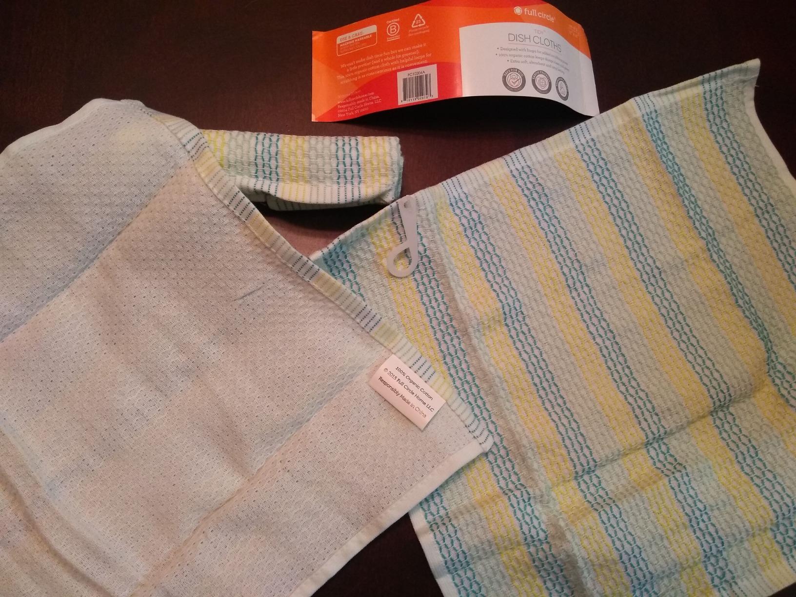 Full Circle Tidy 100% Organic Cotton Dish Cloths 3-Pack - Unbleached, Biodegradable, Fast Drying, and Machine Washable - Kitchen Dish Rags - Customer Photo 1