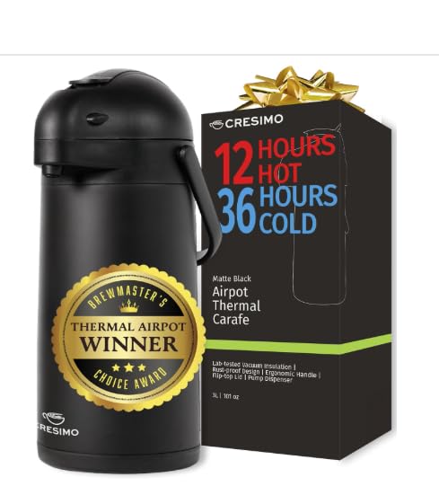 Cresimo Thermal Coffee Carafe 68oz / 2L - 12 Hours Hot Beverage Dispenser, Insulated Stainless Steel Carafe for Liquids, Coffee Carafes For Keeping Hot Water Dispenser for Parties - Large Tea Flask - Customer Photo 1