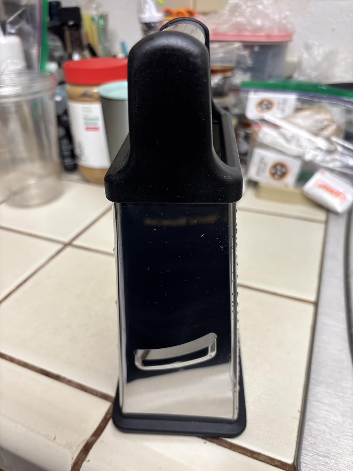 Spring Chef Professional Cheese Grater - Stainless Steel, XL Size, 4 Sides - Perfect Box Grater for Parmesan Cheese, Vegetables, Ginger - Dishwasher Safe - Black - Customer Photo 3