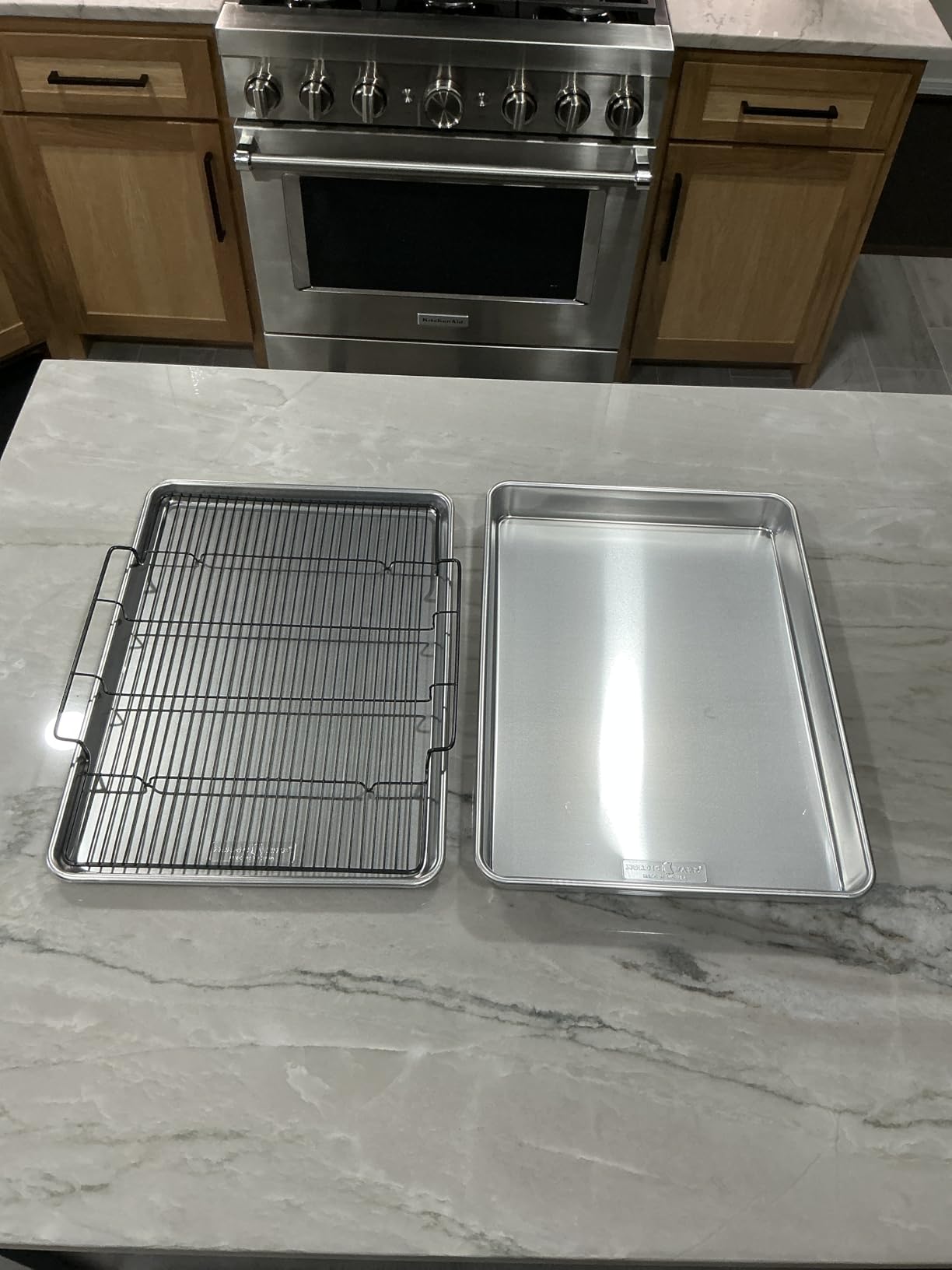 Nordic Ware Oven Crisp Baking Tray 2pc Set Includes Pan and Rack; Natural Aluminum For Air Frying, Crisping, Broiling, Baking; Cooking Surface 17 x 12 Inches - Customer Photo 3