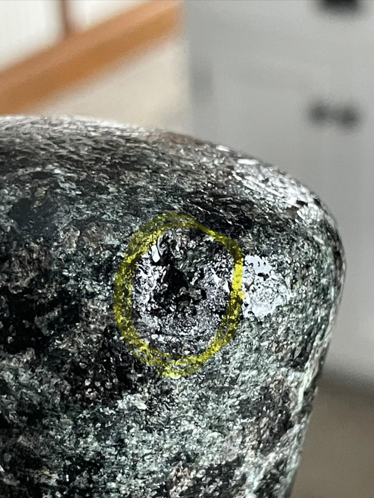 ChefSofi Mortar and Pestle Set - 6 Inch - 2 Cup Capacity - Unpolished Heavy Granite for Enhanced Performance and Organic Appearance - Included: Anti-Scratch Protector - Customer Photo 2