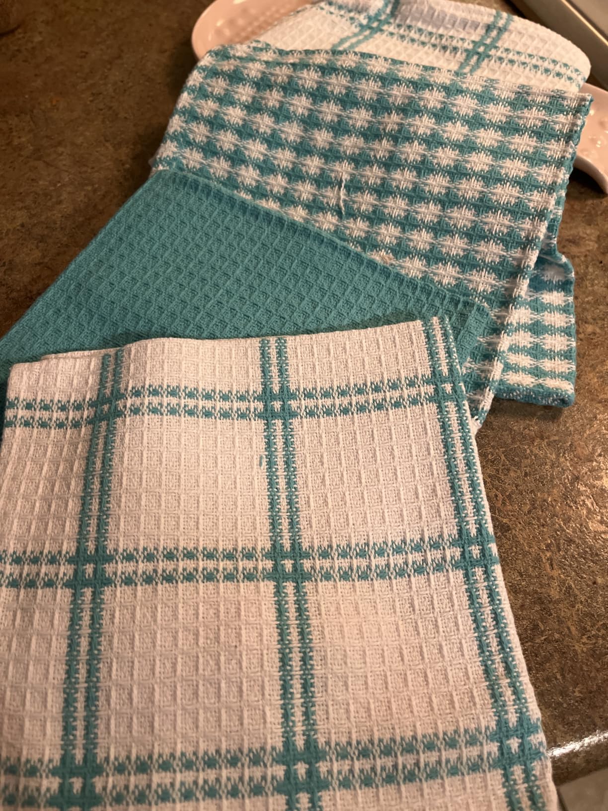 T-Fal Premium Waffle Dish Cloths: Highly Absorbent, Super Soft Long Lasting - 100% Cotton, 12x13 Flat Waffle Dish Towel for Cleaning & Drying Dishes, (4-Pack), Sand - Customer Photo 3