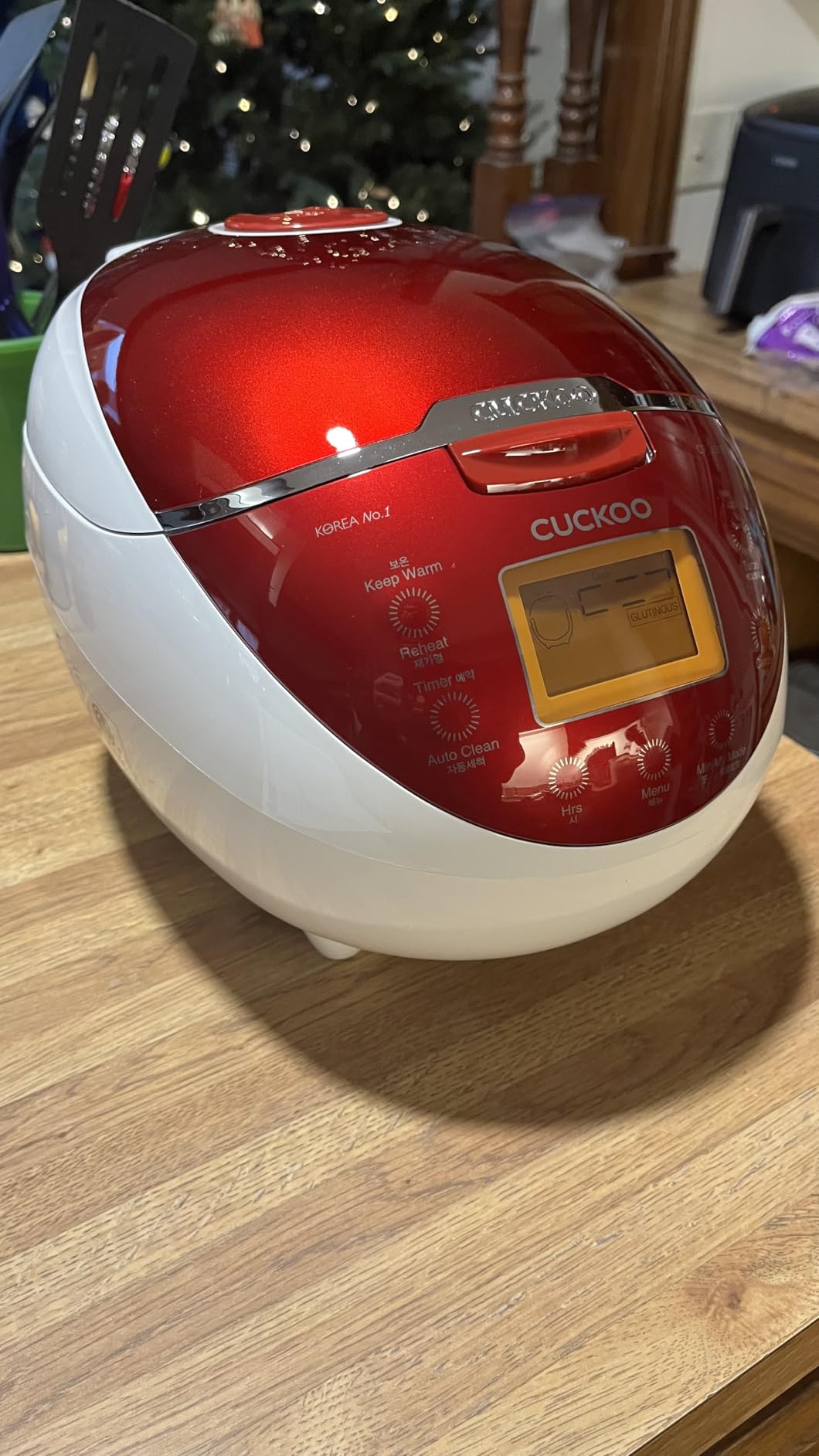 CUCKOO Micom Rice Cooker 6 Cup Uncooked / 12 Cup Cooked, Fuzzy Logic Rice Maker with Delay Timer & Keep Warm Setting, Versatile Food Steamer for Cooking, Non-Stick Inner Pot, Red (CR-0655F) Customer Review CUCKOO Micom Rice Cooker 6 Cup Uncooked / 12 Cup Cooked, Fuzzy Logic Rice Maker with Delay Timer & Keep Warm Setting, Versatile Food Steamer for Cooking, Non-Stick Inner Pot, Red (CR-0655F) - Customer Photo 1