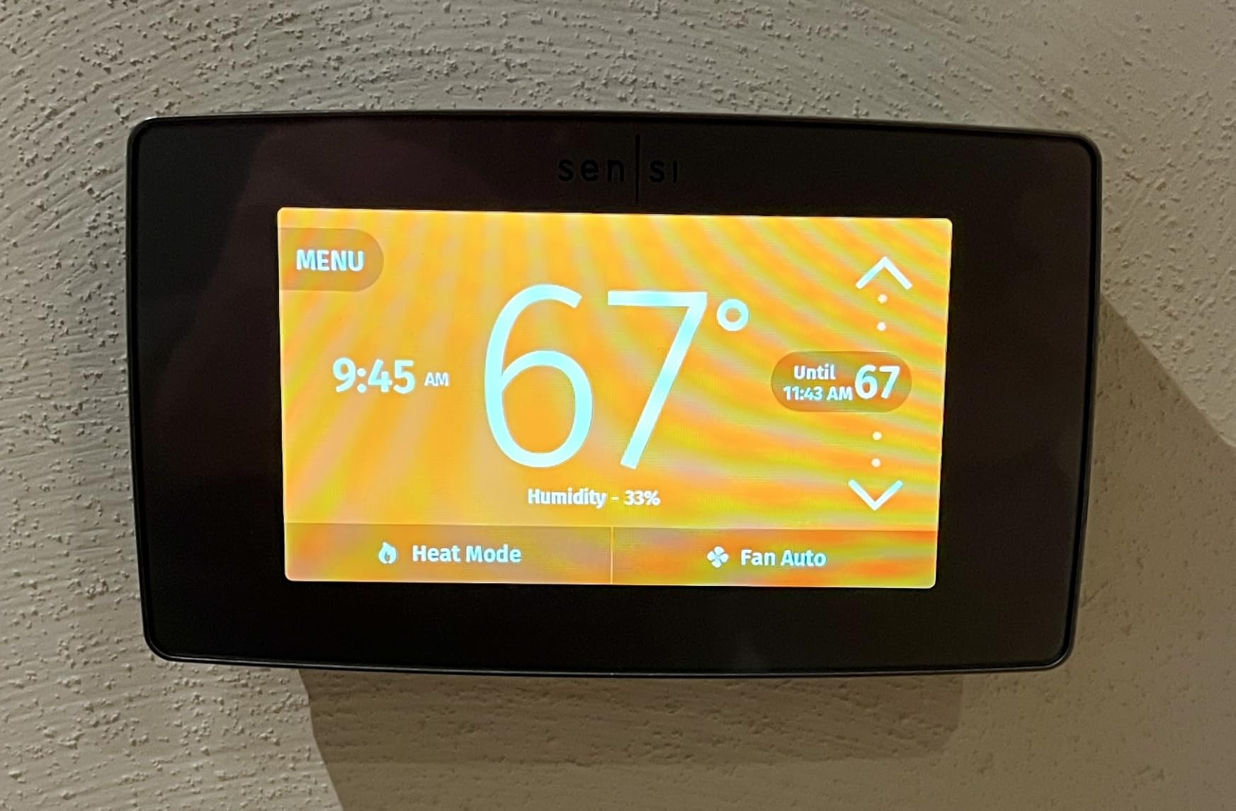 Emerson Sensi Touch Wi-Fi Smart Thermostat with Touchscreen Color Display, Works with Alexa, Energy Star Certified, C-wire Required, ST75 Black customer photo 1