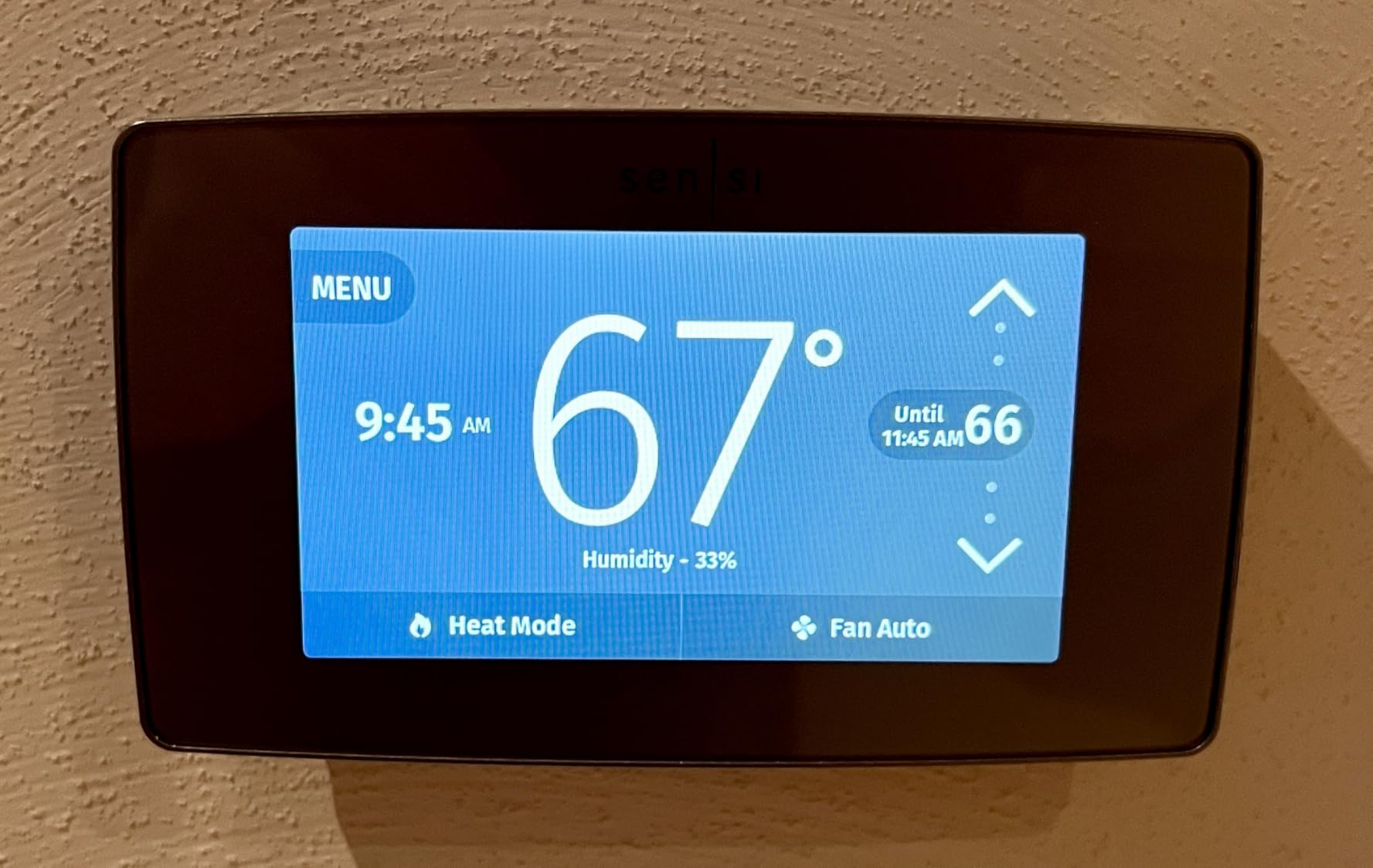 Emerson Sensi Touch Wi-Fi Smart Thermostat with Touchscreen Color Display, Works with Alexa, Energy Star Certified, C-wire Required, ST75 Black customer photo 2