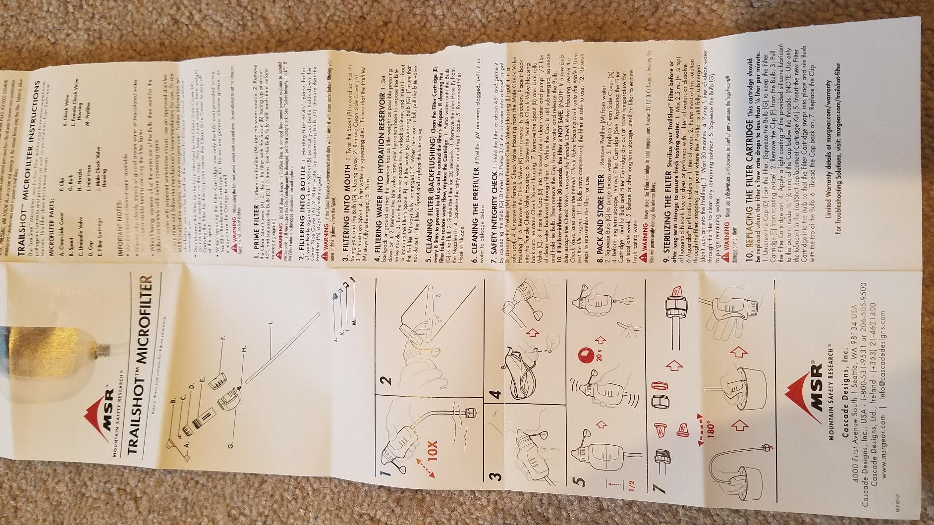 MSR TrailShot Ultralight Backpacking and Camping Squeeze Water Filter - Customer Photo 2