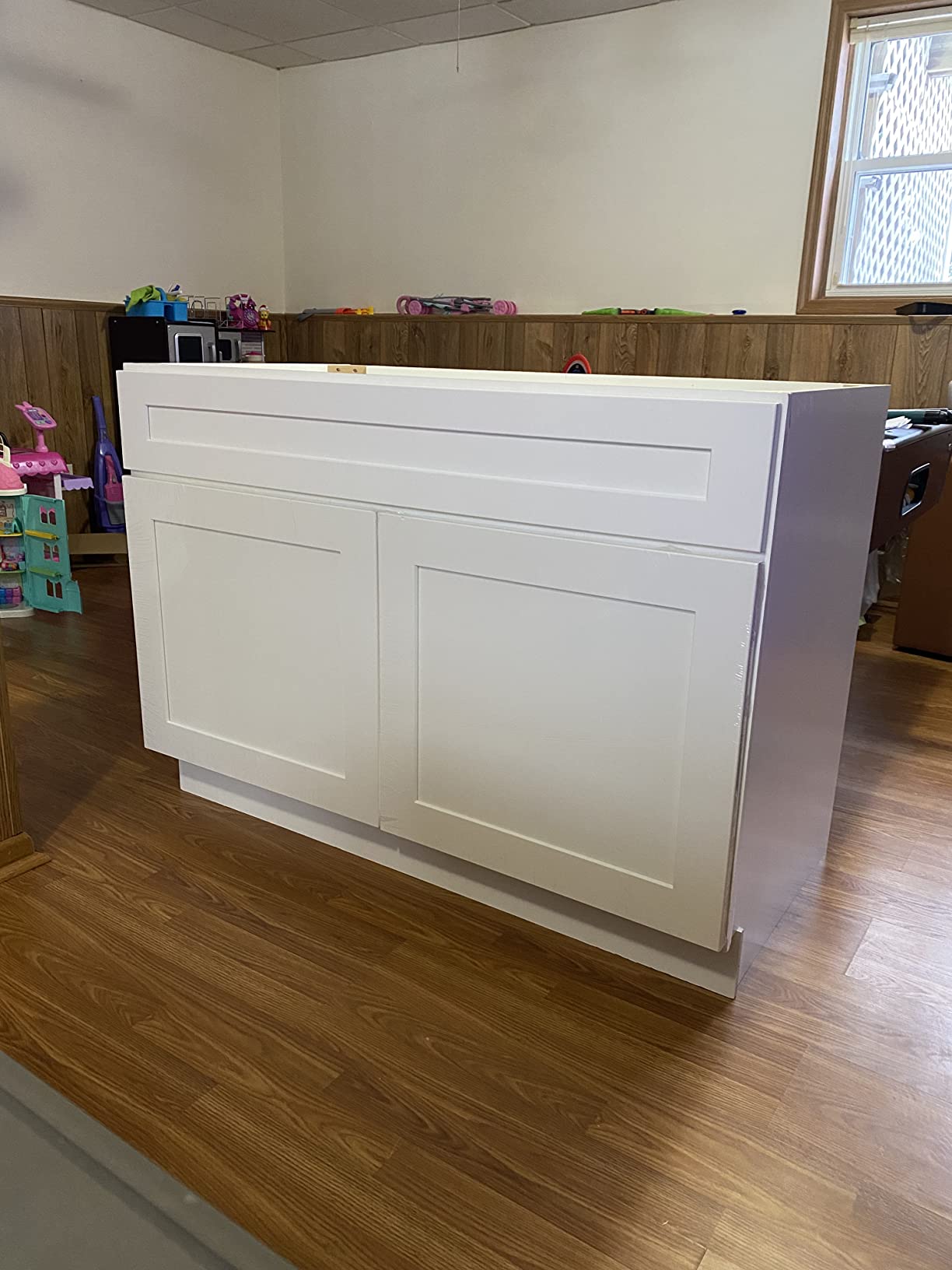 Design House Brookings Shaker Unassembled Sink Base Kitchen Cabinet SB36, 36 W x 24 D x 34.5 H, Painted White, Solid Wood, Design House, 561498 - Customer Photo 3