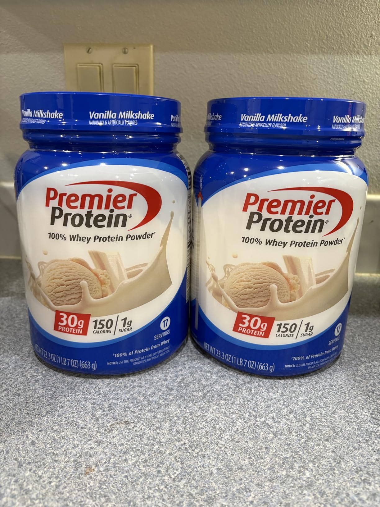 Premier Protein Powder, Vanilla Milkshake, 30g Protein, 1g Sugar, 100% Whey Protein, Keto Friendly, No Soy, Gluten Free, 23.3 oz, 17 Servings (Packaging May Vary) customer photo 2