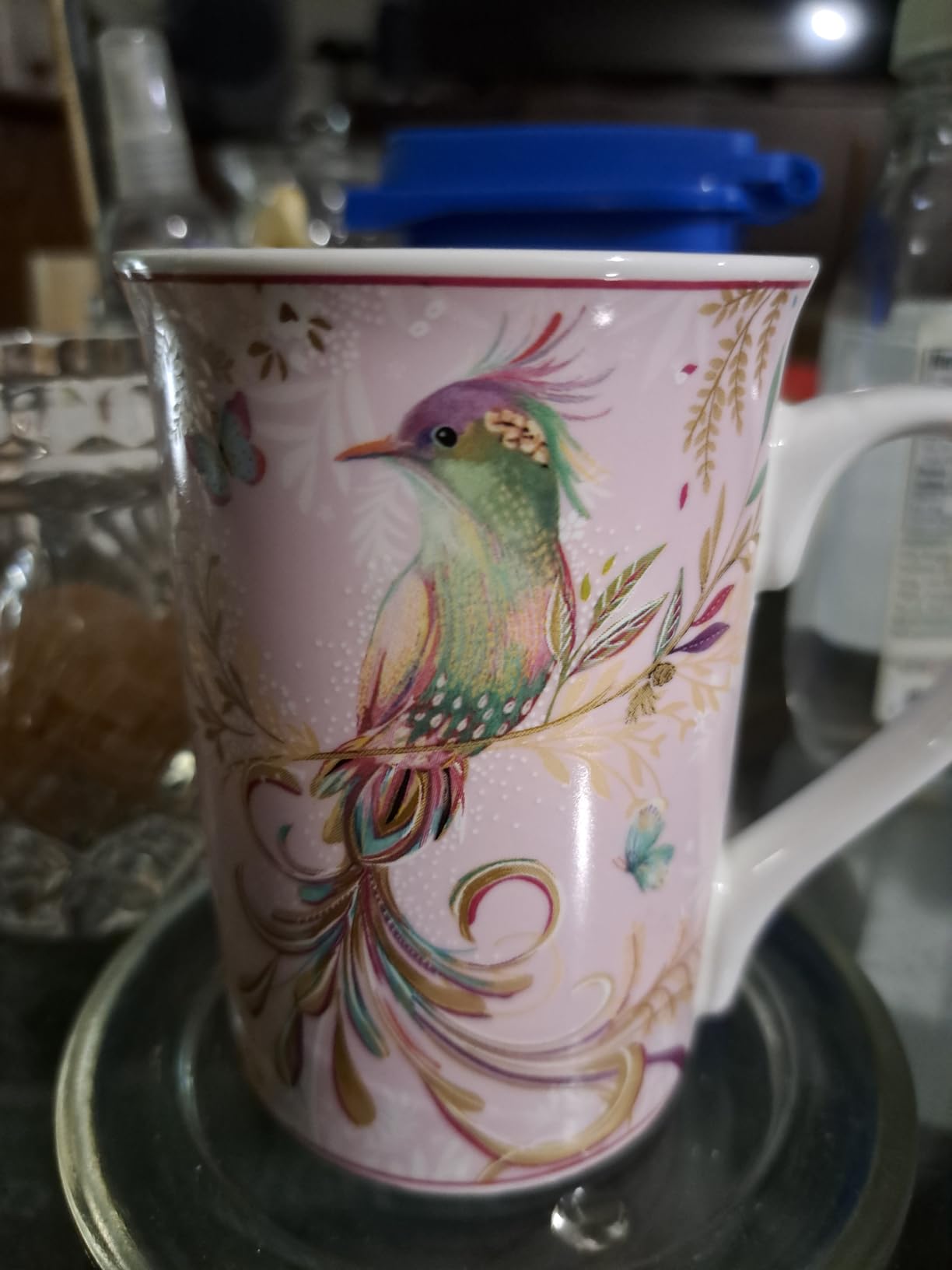 Lightahead Elegant Bone China Two Coffee Mugs set in Blue bird design 11.2 oz each cup in attractive gift box Customer Review Lightahead Elegant Bone China Two Coffee Mugs set in Blue bird design 11.2 oz each cup in attractive gift box - Customer Photo 1