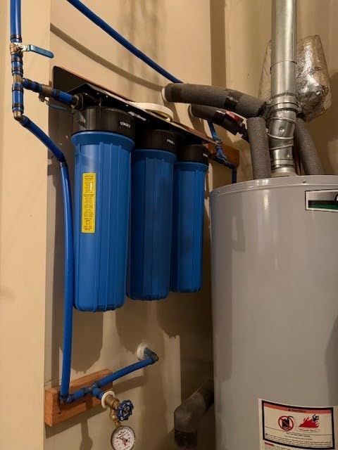 iSpring F3WGB32BM 4.5” x 20” 3-Stage Whole House Water Filter Set Replacement Pack with Sediment, CTO Carbon Block, and Iron & Manganese Reducing Cartridges Fits WGB32BM, White (Pack of 1) - Customer Photo 1