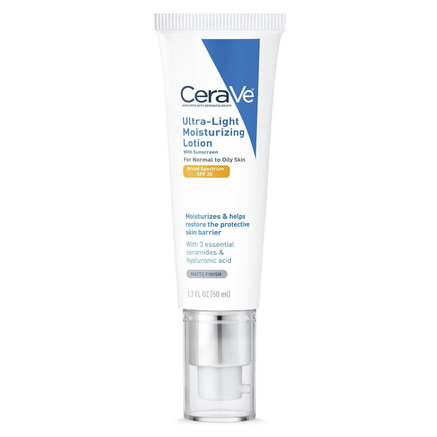 CeraVe Ultra-Light Moisturizing Lotion With SPF 30, Daily Face Moisturizer with SPF, Formulated with Hyaluronic Acid & Ceramides, Broad Spectrum SPF, Oil Free, Matte Finish, 1.7 Ounce customer photo 2