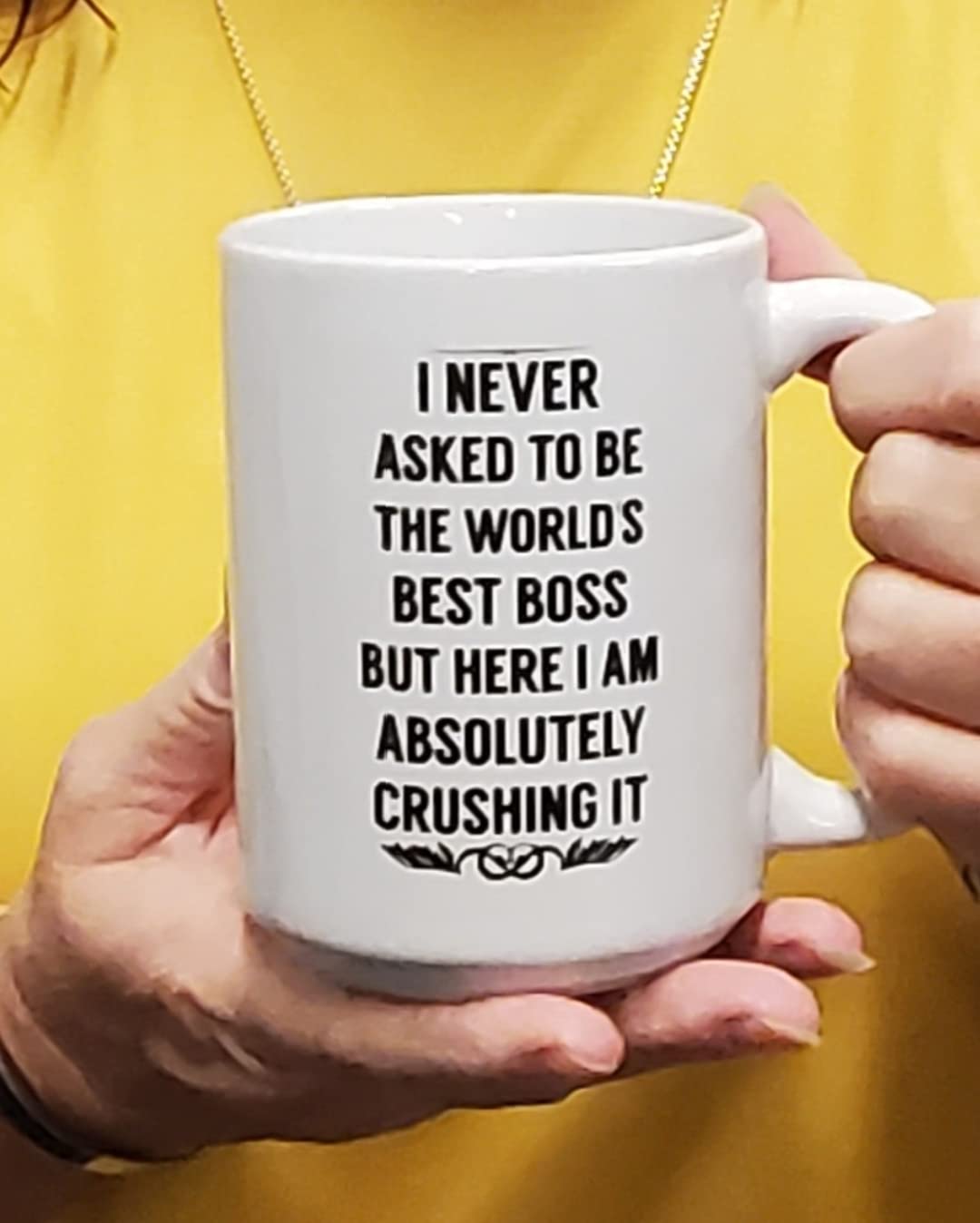 BLUE RIBBON I NEVER ASKED TO BE THE WORLDS BEST BOSS Coffee Mug - Gifts for Men, Women- 11 oz Present Idea Customer Review BLUE RIBBON I NEVER ASKED TO BE THE WORLDS BEST BOSS Coffee Mug - Gifts for Men, Women- 11 oz Present Idea - Customer Photo 1