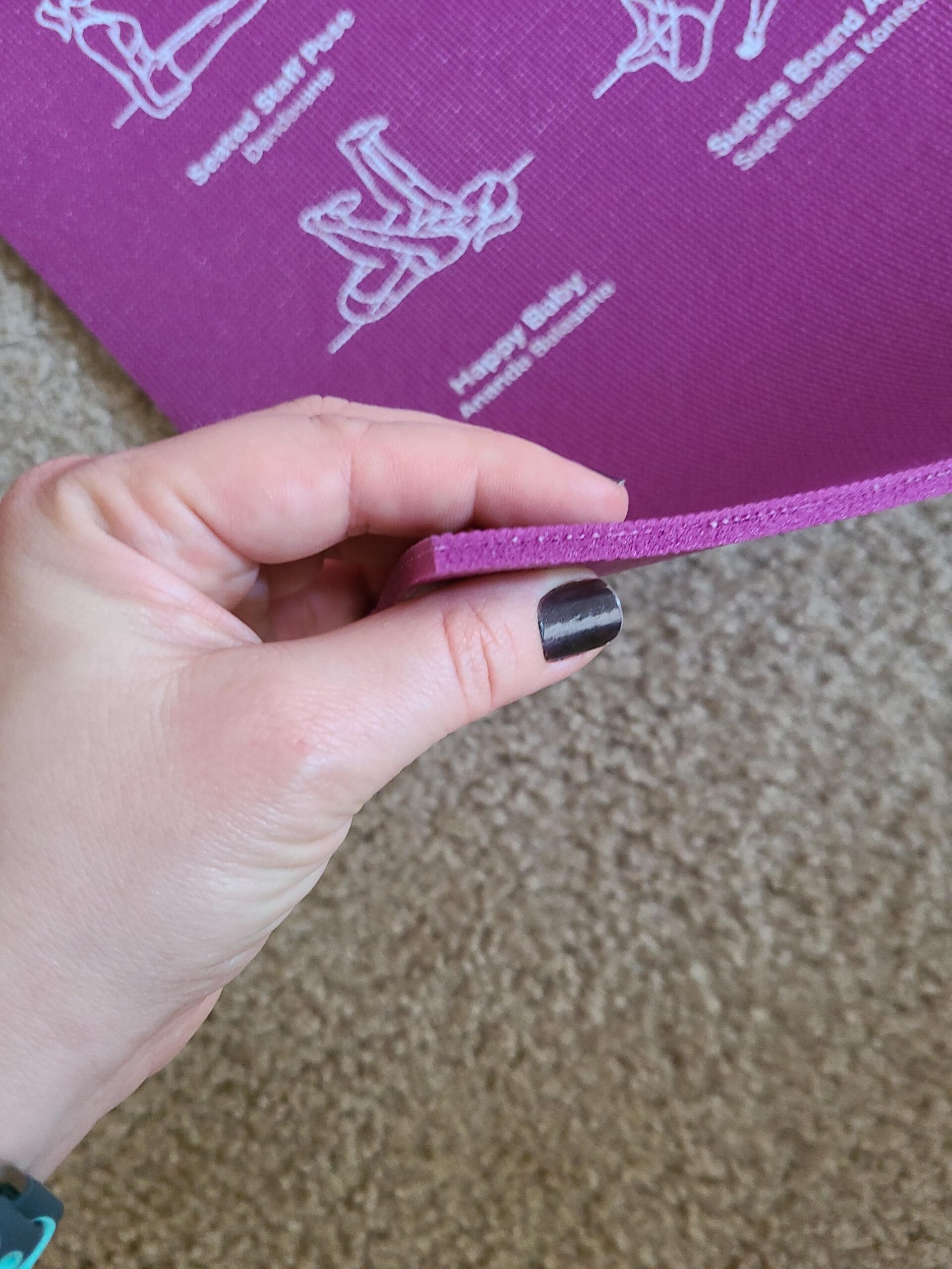 NewMe Fitness Yoga Mat for Women and Men - Large, 5mm Thick, 68 Inch Long, Non Slip Exercise Mats w/ 70 Printed Yoga Poses for Pilates, Workout and Stretching - Home and Gym Essentials customer photo 2