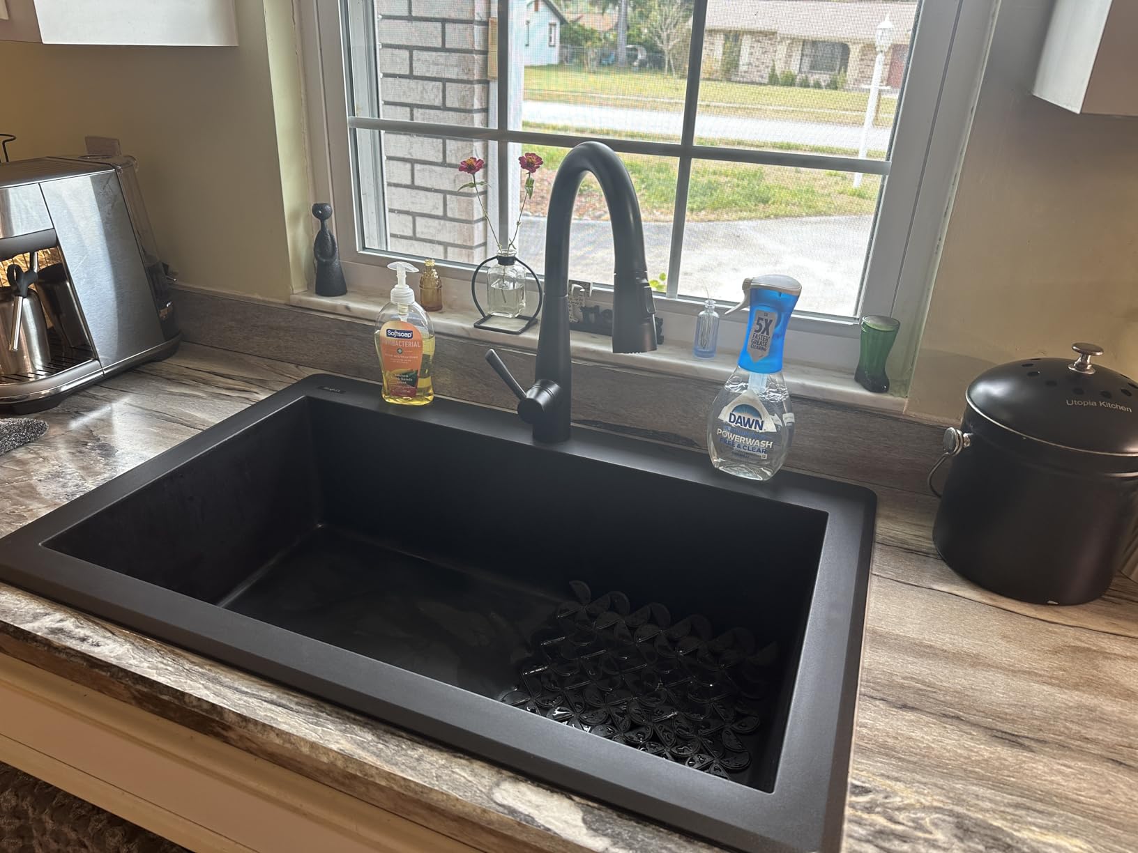 Ruvati 33 x 22 inch epiGranite Drop-in Topmount Granite Composite Quartz Single Bowl Kitchen Sink - Midnight Black - RVG1033BK Customer Review Ruvati 33 x 22 inch epiGranite Drop-in Topmount Granite Composite Quartz Single Bowl Kitchen Sink - Midnight Black - RVG1033BK - Customer Photo 1