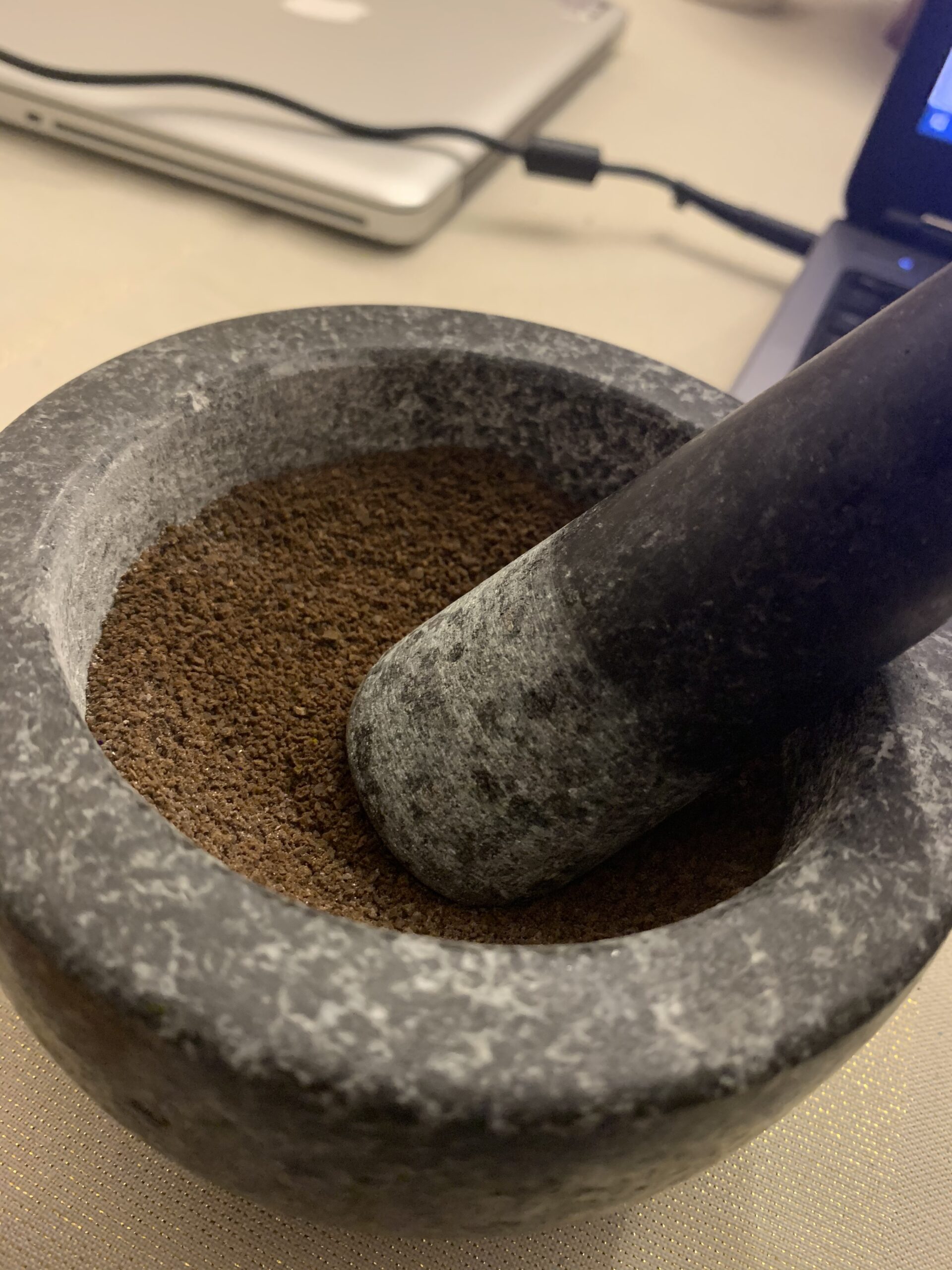 Cole & Mason Granite Mortar and Pestle - Unpolished Stone Bowl - Home Kitchen Essentials and Cooking Accessories - Non-Porous Spice Grinder Set - 5.5