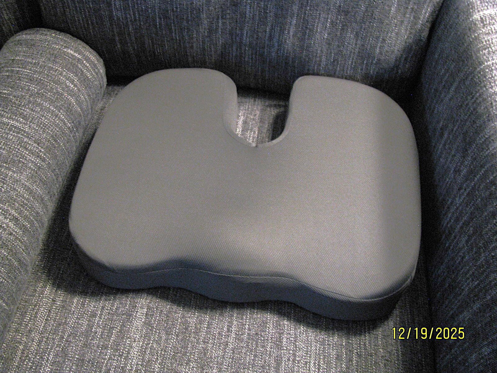 Seat Cushion for Office Chairs - Tailbone, Coccyx Pain Relief - Butt, Pressure & Sciatica Relief - Gaming, Wheelchair, Car & Desk Pillow, Black customer photo 2