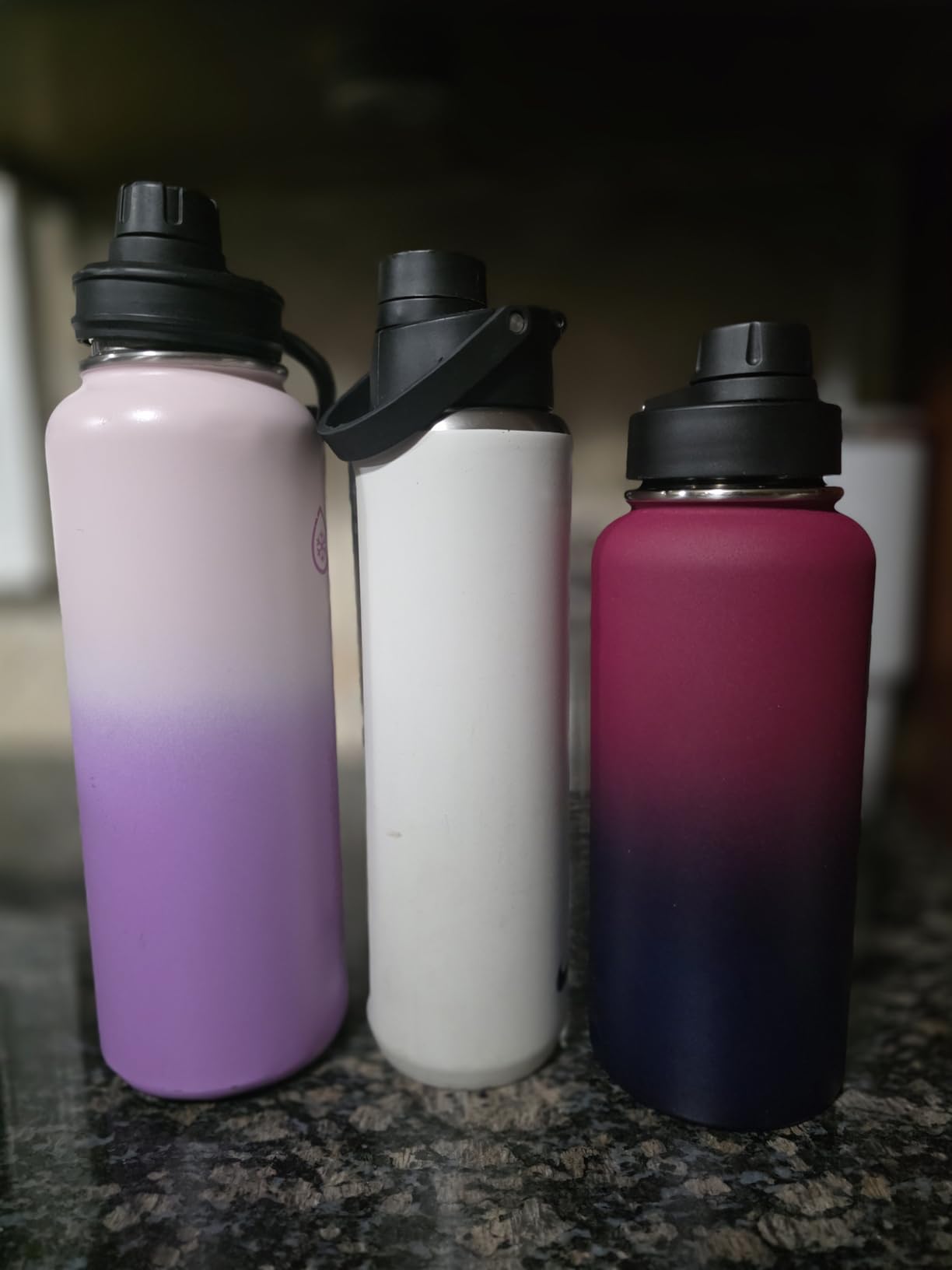 IRON °FLASK Camping & Hiking Hydration Flask with Straw, Wide Mouth Insulated Stainless Steel Sports Water Bottle - 32 oz Midnight Black customer photo 1