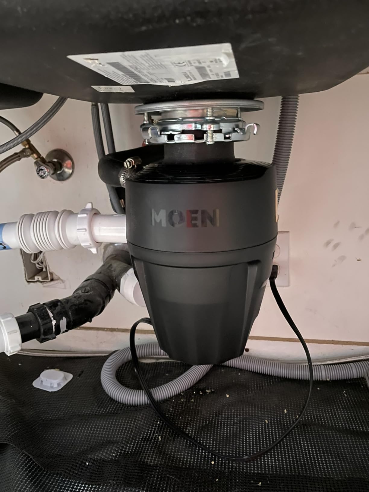 Moen Prep Series Disposer 1/2 Horsepower Continuous Feed Garbage Disposal featuring Fast Track Technology, Power Cord Included, GT50C - Customer Photo 1