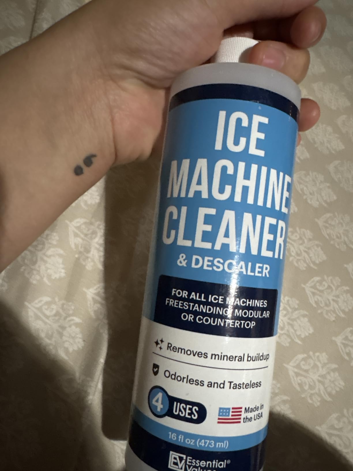 Essential Values 2-Pack Ice Machine Cleaner and Descaler 16 fl oz, Nickel Safe Descaler - Ice Maker Cleaner Compatible with All Major Brands (Scotsman, KitchenAid) - Manufactured in USA Customer Review Essential Values 2-Pack Ice Machine Cleaner and Descaler 16 fl oz, Nickel Safe Descaler - Ice Maker Cleaner Compatible with All Major Brands (Scotsman, KitchenAid) - Manufactured in USA - Customer Photo 1