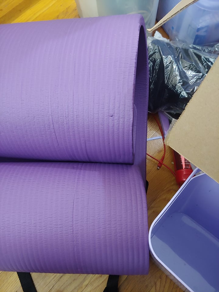 BalanceFrom 71x24 Inches Extra Thick Yoga Mat 1-Inch High-Density Foam - Roll-Up Exercise Pad with Double-Sided Non-Slip Surface and Carrying Strap for Pilates and Home Workouts, Multiple Colors customer photo 1