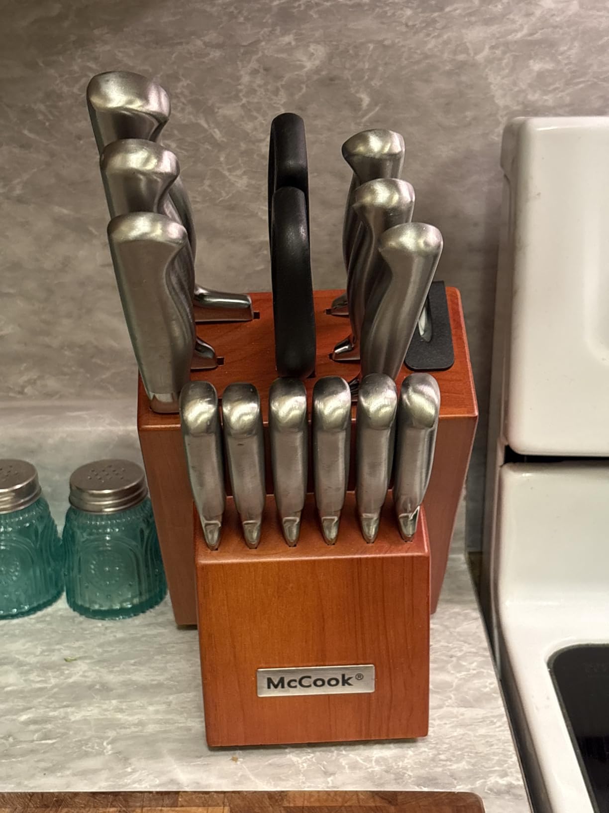 McCook® Knife Sets, German Stainless Steel Kitchen Knife Block Sets with Built-in Sharpener - Customer Photo 1
