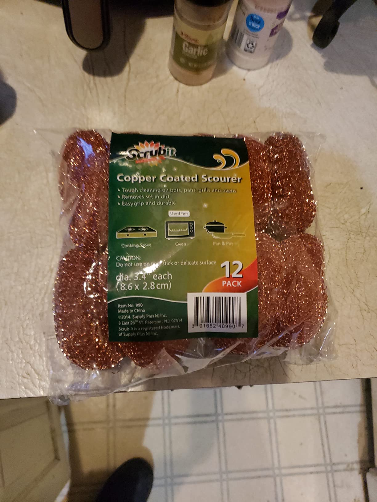 12 Pack Copper Coated Scourers by SCRUBIT – Scrub Tough Stains Off Pots, Pans, and Bakeware - Heavy Duty Kitchen Scrubbing Pads - Dish Washing Supplies - Customer Photo 1