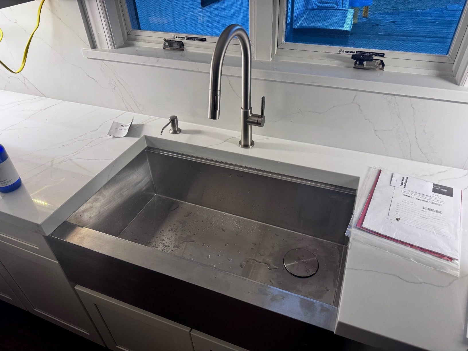 KRAUS Kore 36-Inch Modern Farmhouse Workstation 16 Gauge Single Bowl Stainless Steel Kitchen Sink with Accessories, KWF410-36 - Customer Photo 1