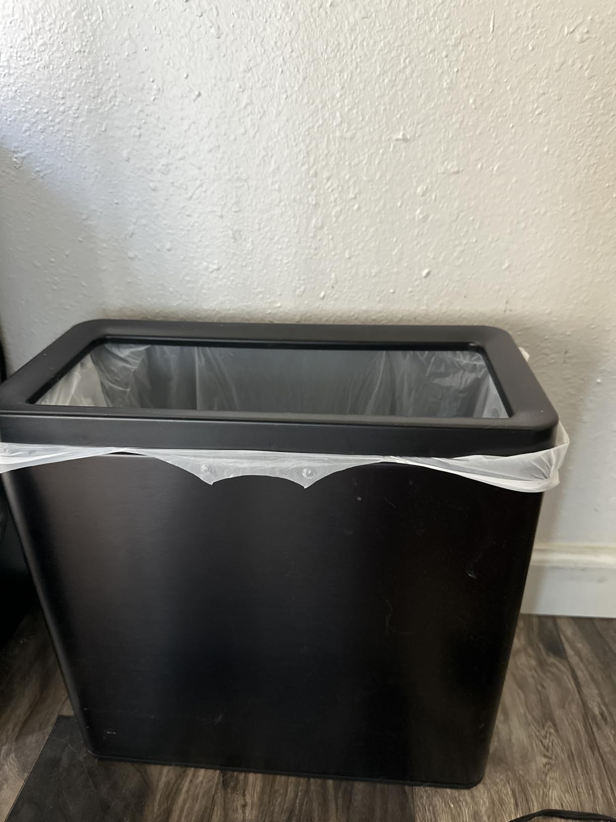 Kohler 20956-STW 11 Gallon Dual Compartment Trash Can, Quiet-Close Lid, Trash Can with Soft-Close and Foot Pedal, Stainless and White - Customer Photo 1