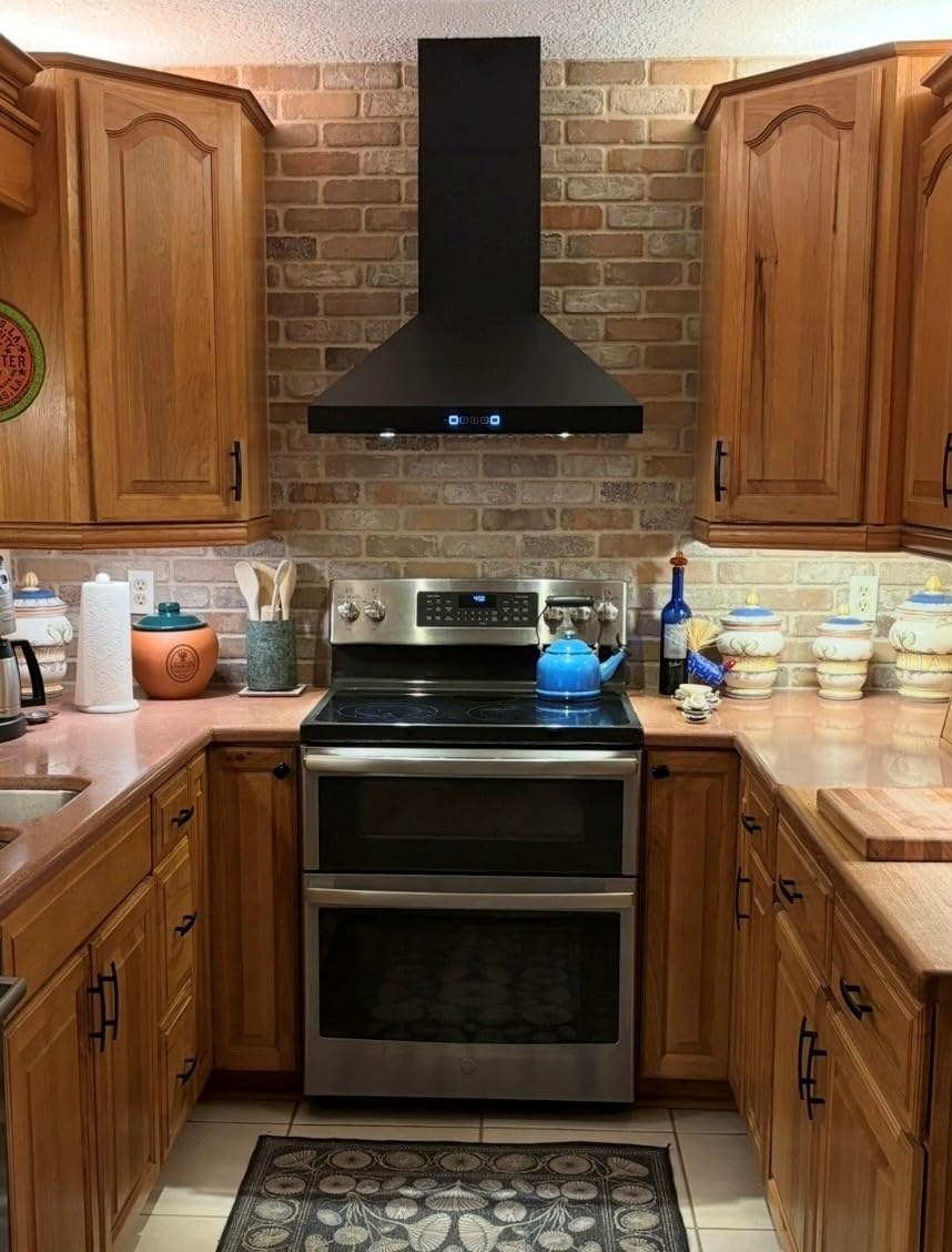 Hauslane Wall Mount Range Hood 30 Inch | Stainless Steel Wall Chimney | 6